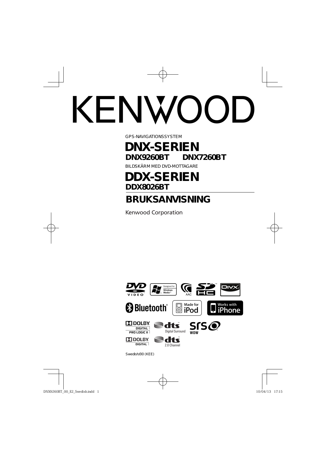 Kenwood DDX8026BT, DNX7260BT, DNX9260BT User Manual