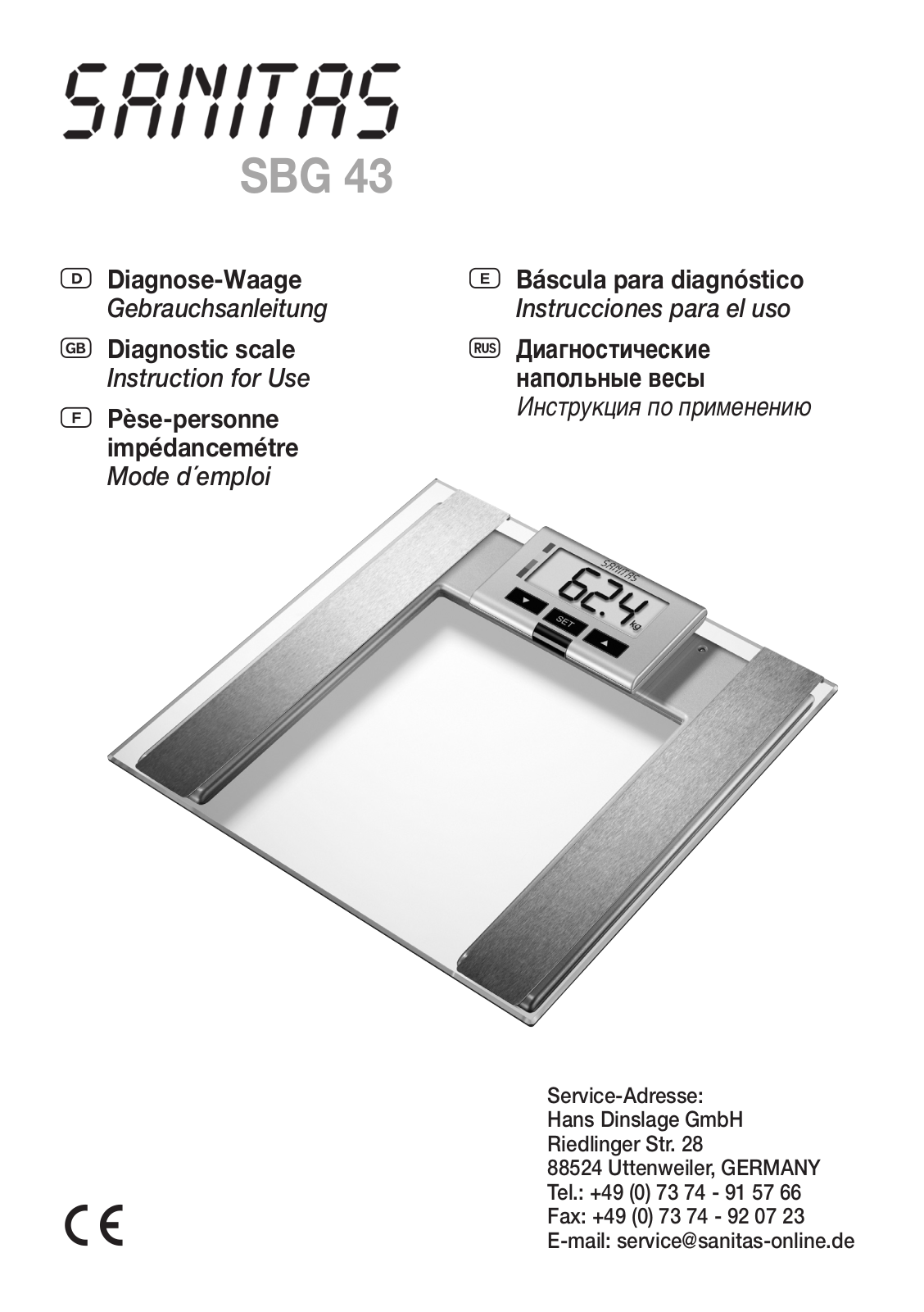 Sanitas SBG 43 User Manual