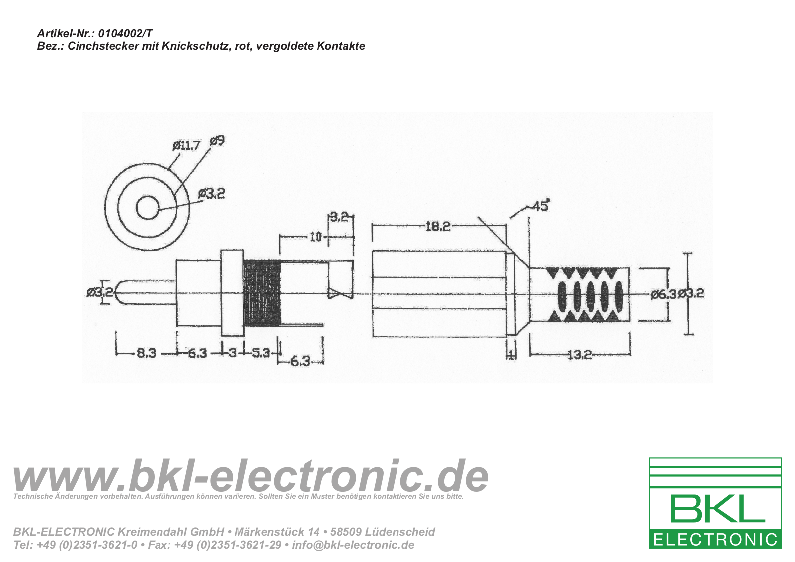 BKL BKL 0104002/T Datasheet - ManualMachine.com