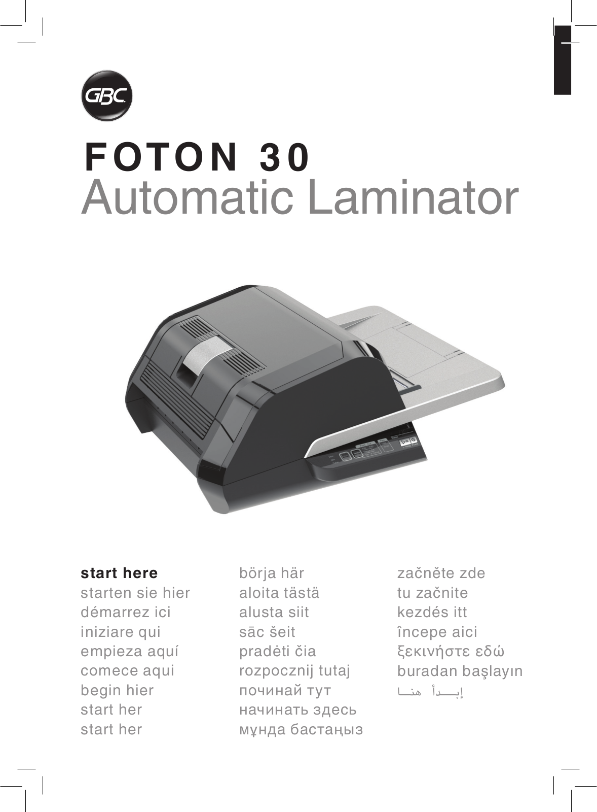 GBC FOTON 30 Start Here Manual