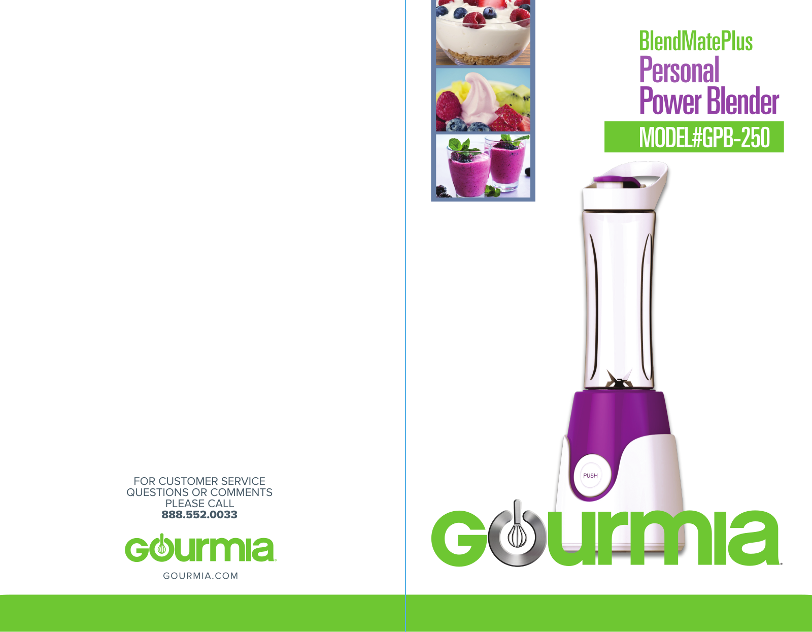 Gourmia GPB-250 User Manual