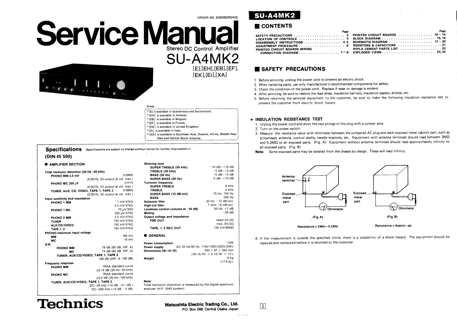Technics SU-A-4-Mk2 Service Manual