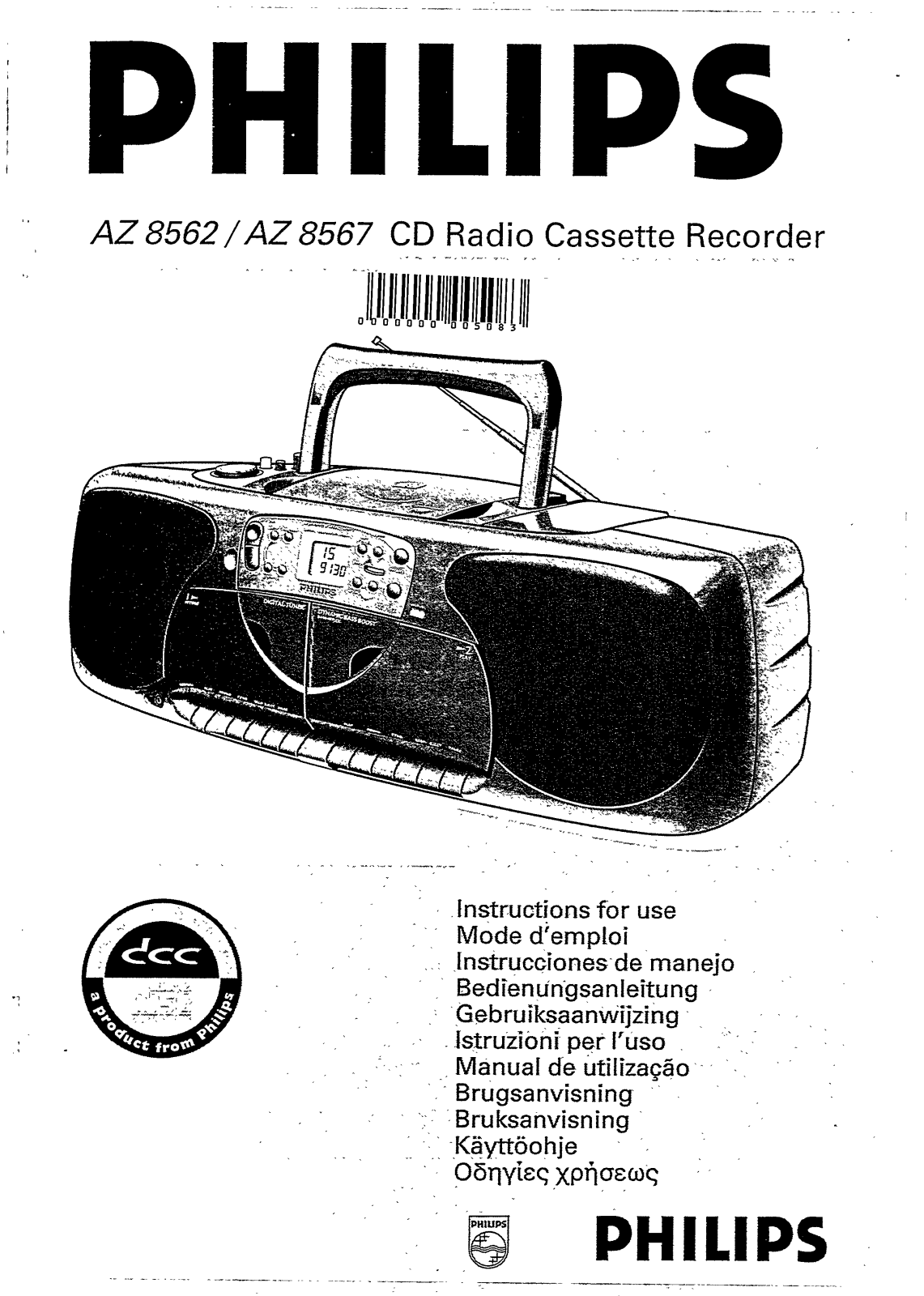 Philips AZ8567/05, AZ8567/00, AZ8562/05, AZ8562/00, AZ8562 User Manual