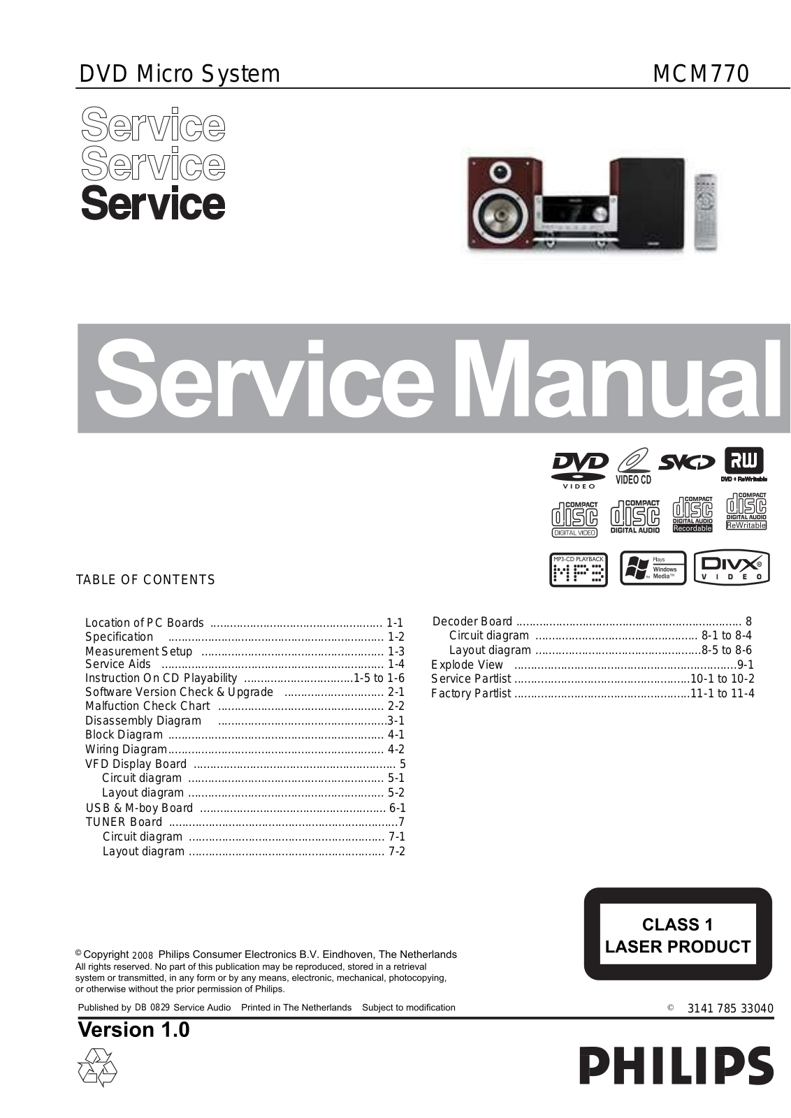 Philips MCM-770 Service Manual