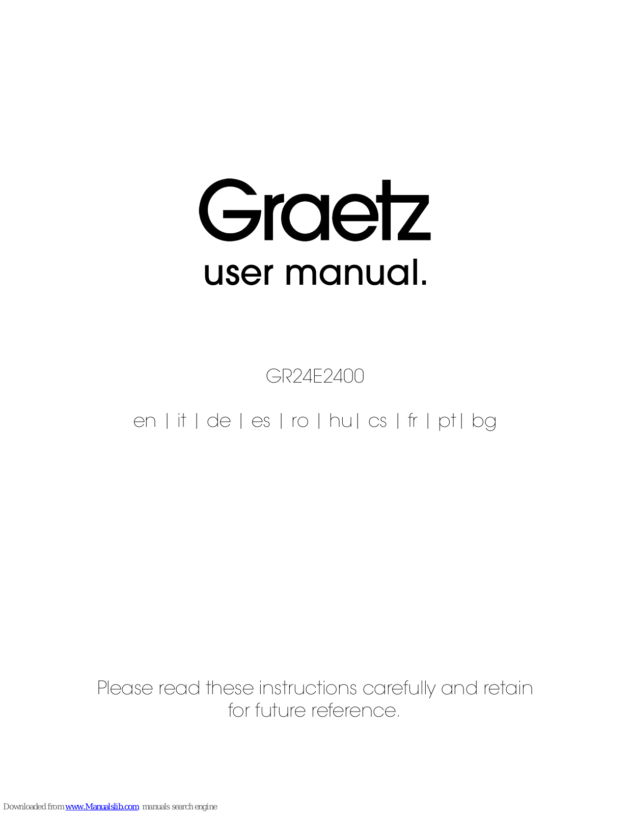 Graetz GR24E2400 User Manual