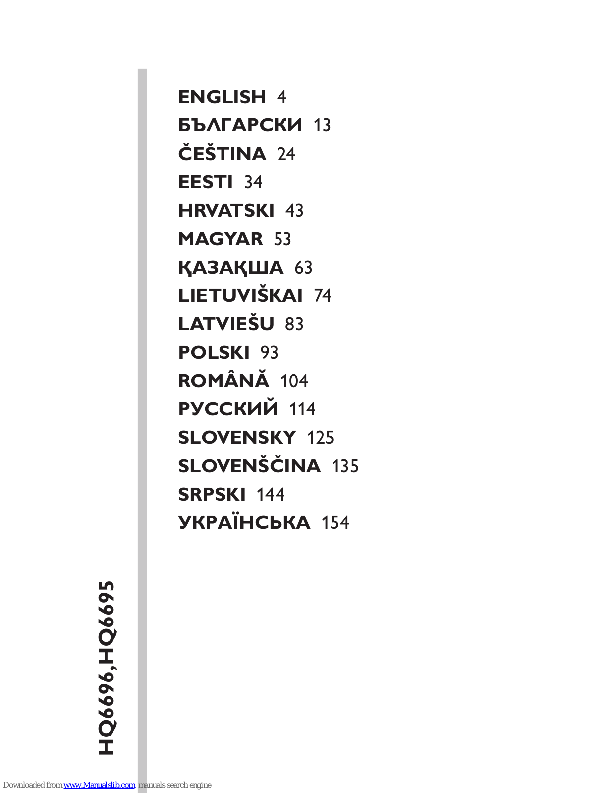 Philips HQ6696/16, HQ6695/16, HQ6696/33, HQ6695/33, HQ6696 User Manual