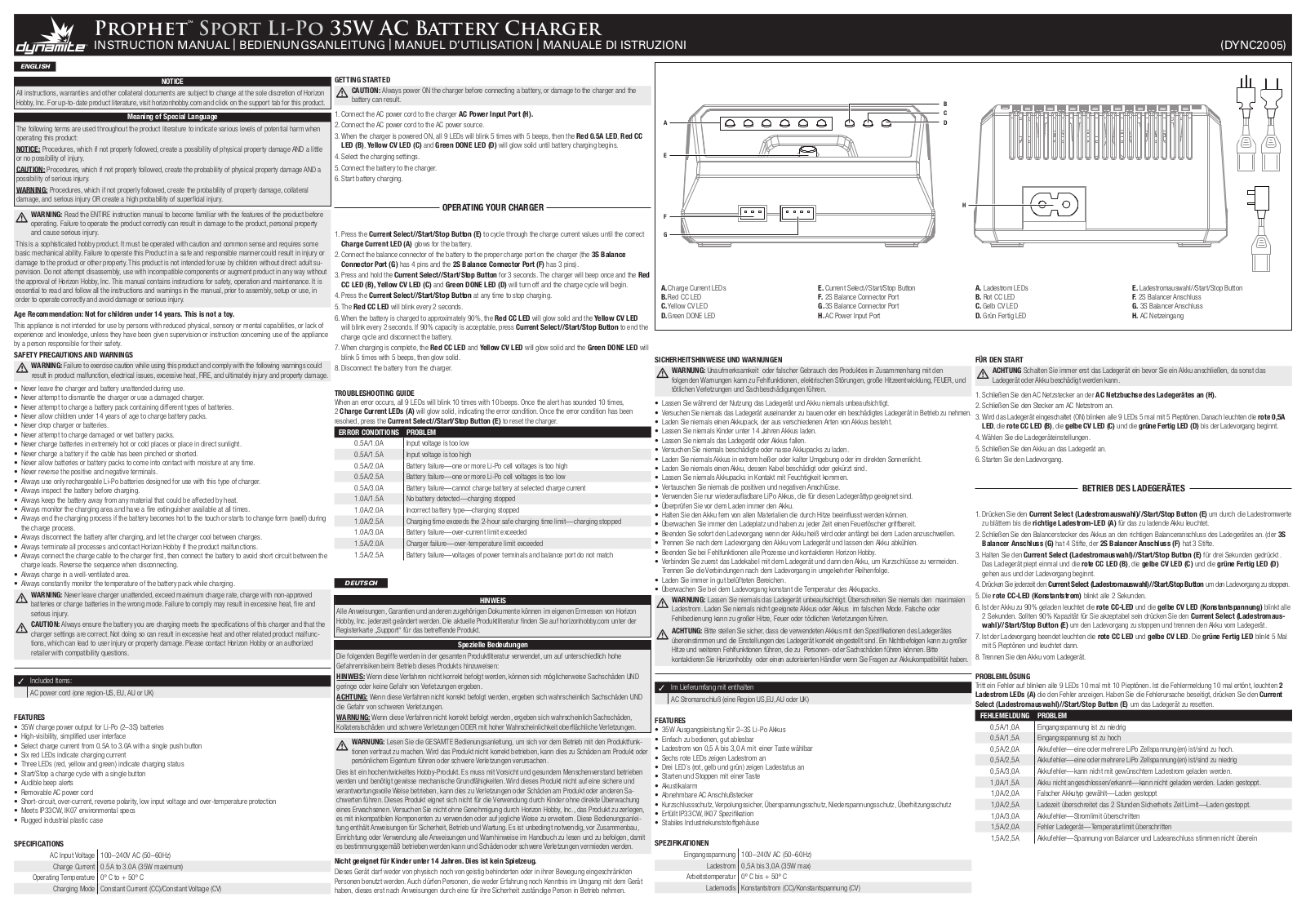 Dynamite DYNC2005CA User manual