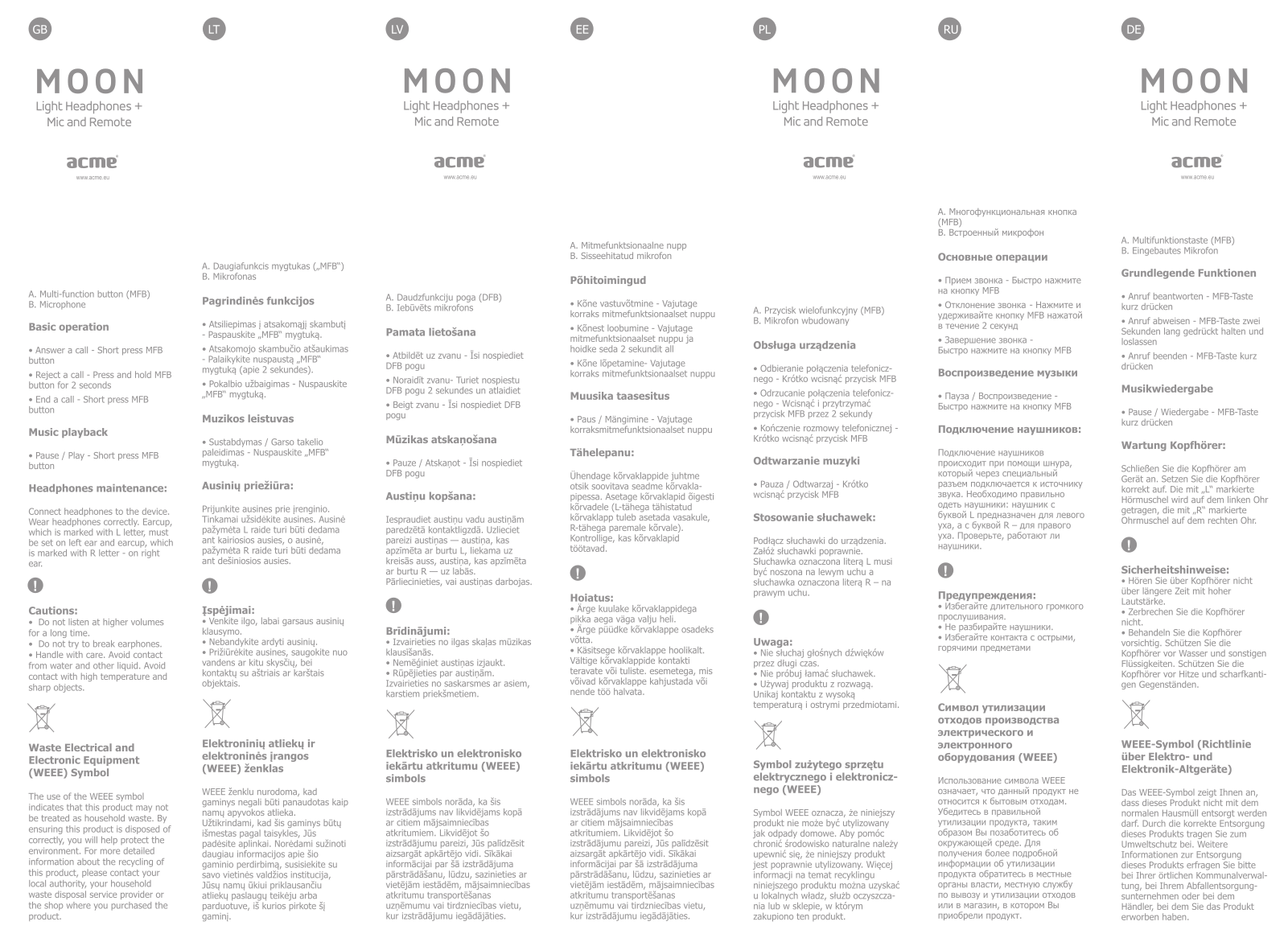 Acme MOON Light User Manual