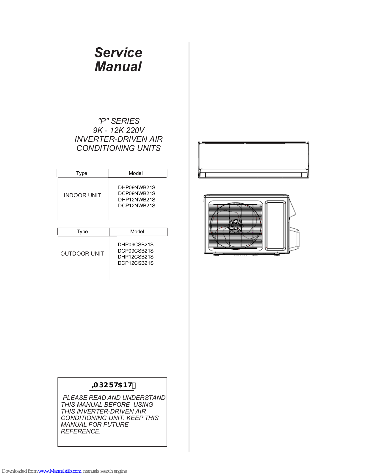 Johnson Controls DHP09NWB21S, DCP09NWB21S, DCP09CSB21S, DHP12CSB21S, DHP12NWB21S Service Manual