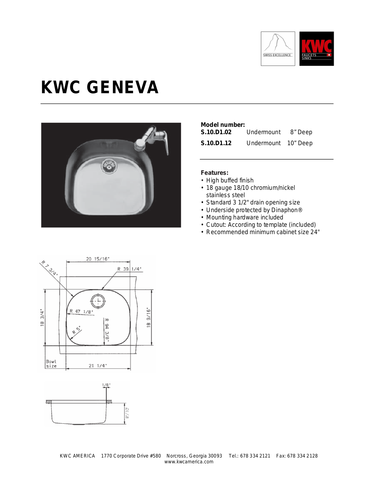 KWC S.10.D1.12, S.10.D1.02 User Manual