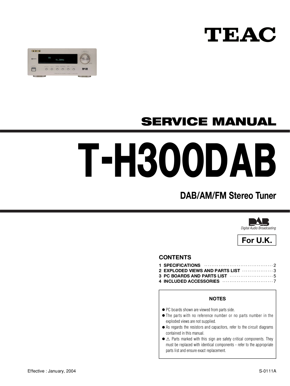 TEAC TH-300-DAB Service manual