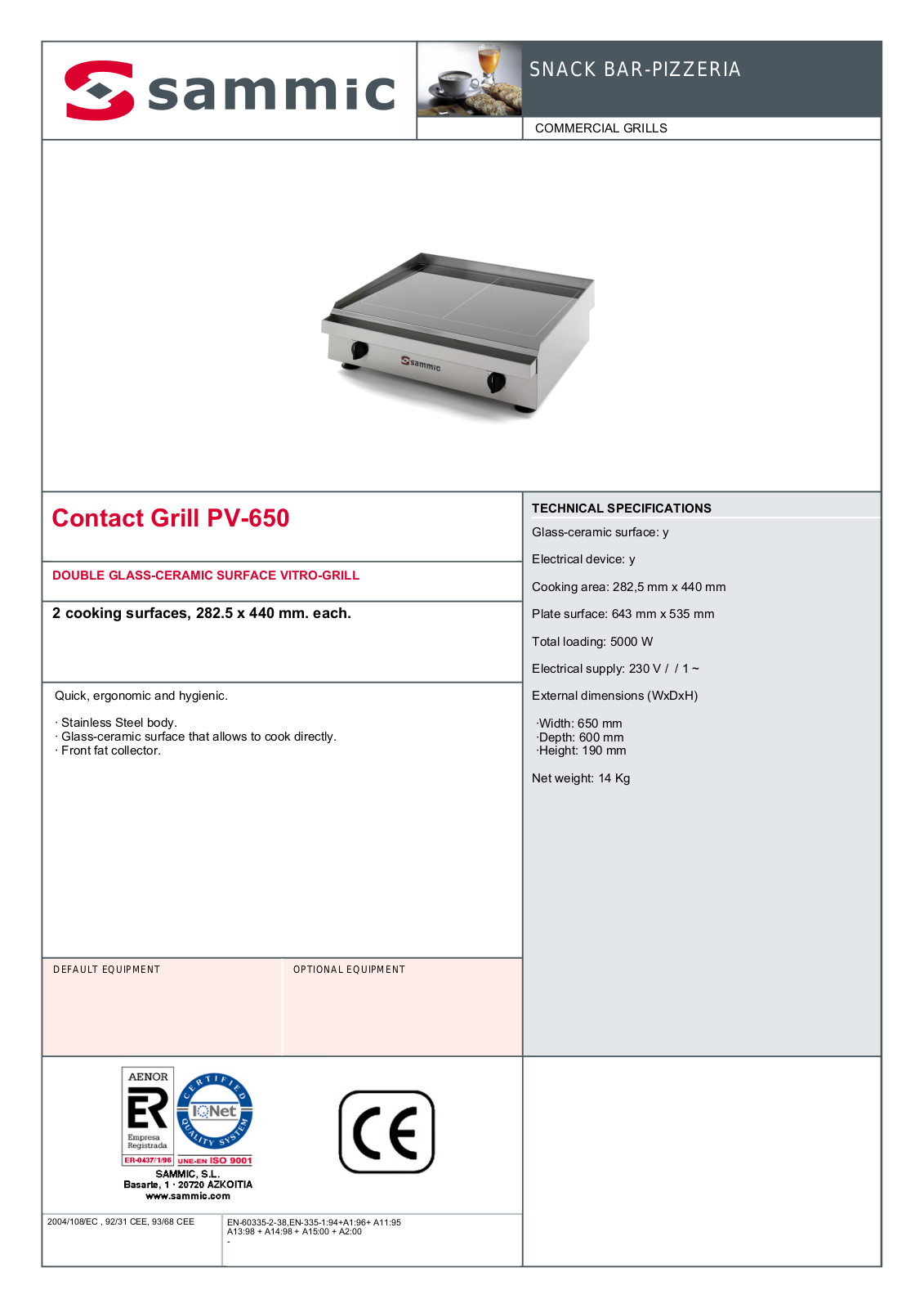 Sammic PV-650 User Manual