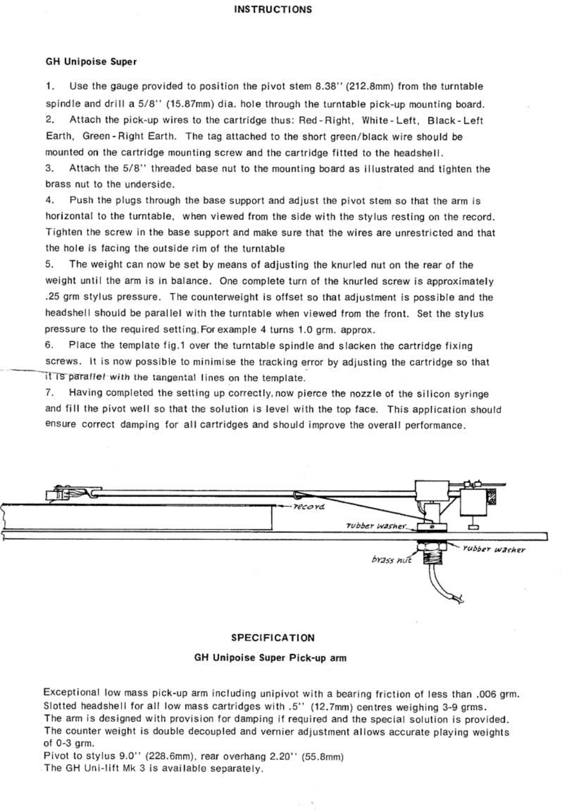 Hadcock GH Owners manual