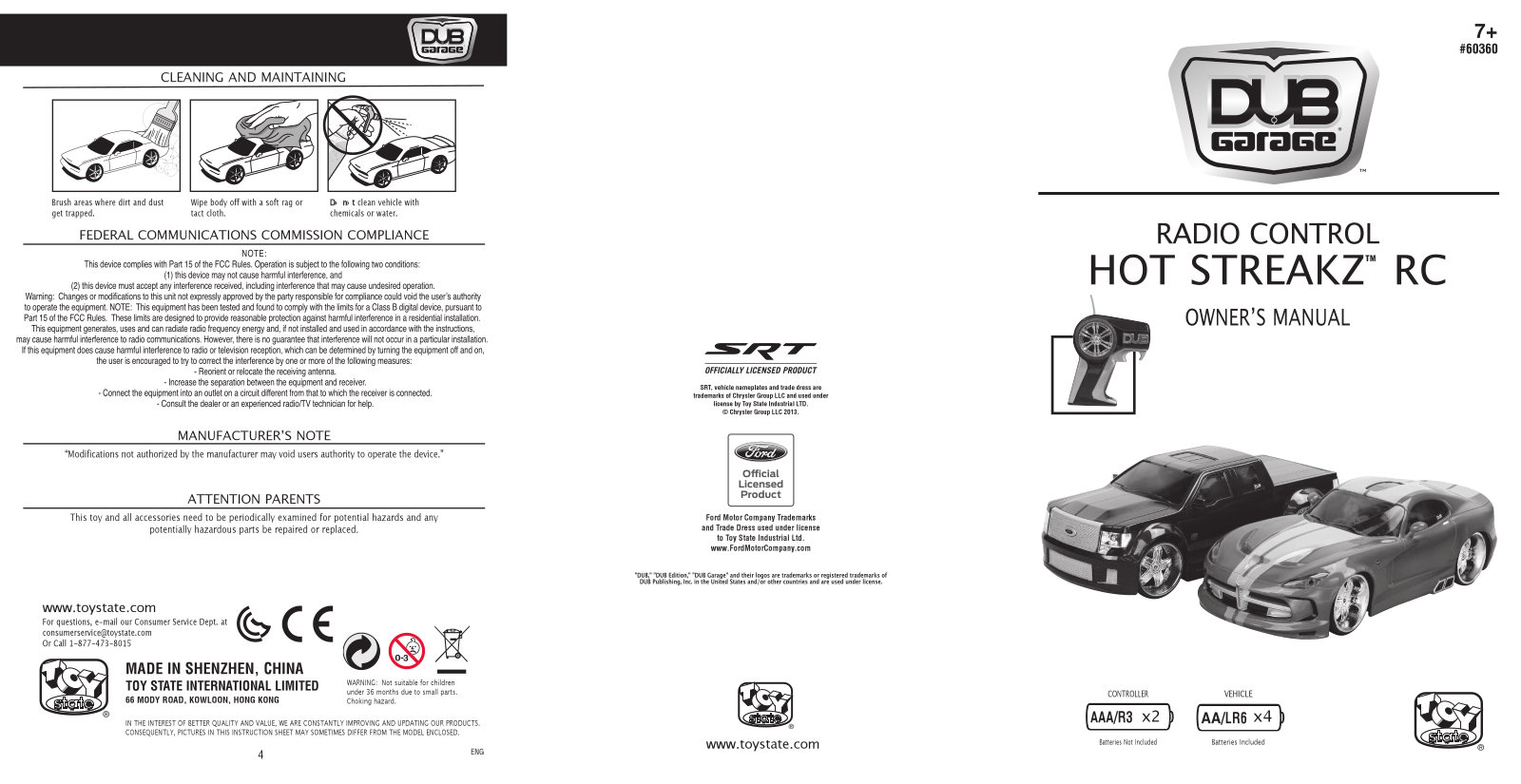 Toy State 60360F27 User Manual