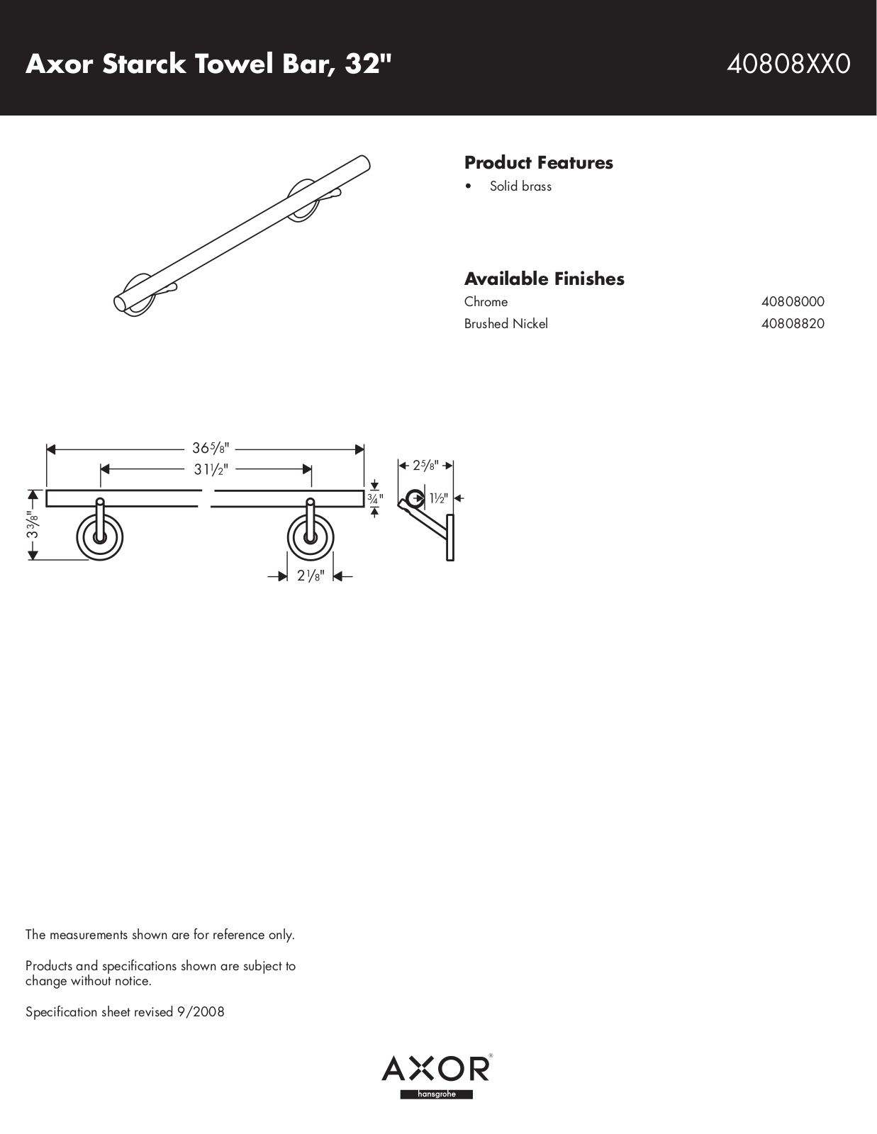 Hans Grohe 40808XX0 User Manual