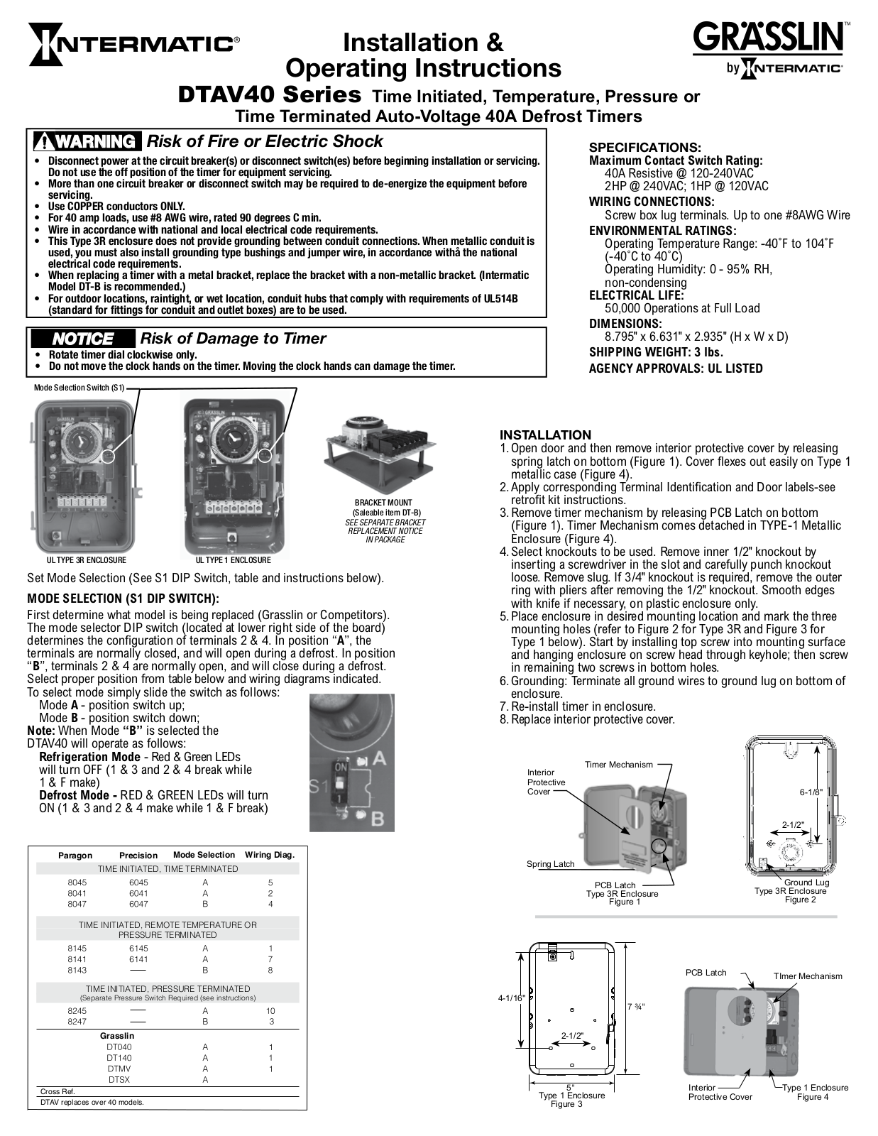 Intermatic DTAV40 Owner's Manual