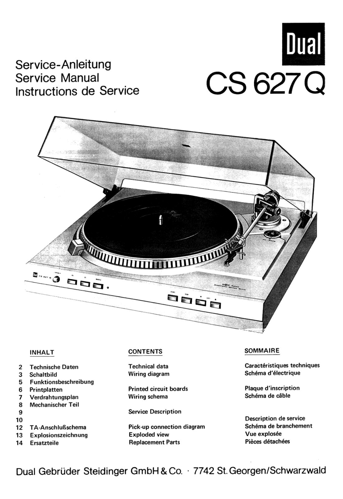 Dual CS-627-Q Service manual
