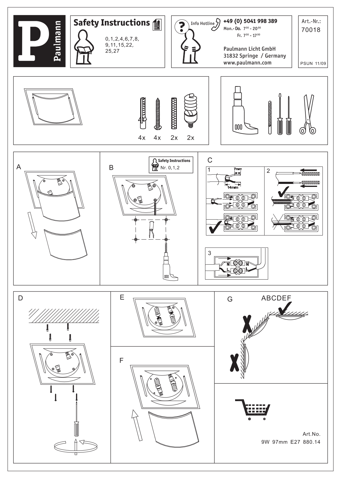 Paulmann 70018 Safety instructions - ManualMachine.com