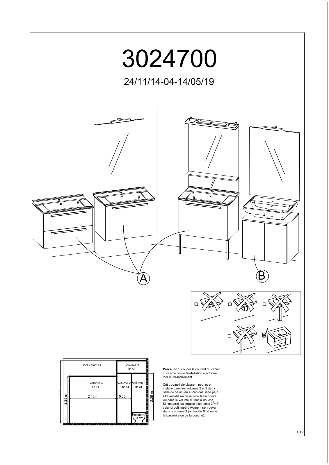 Jacob Delafon STRUKTURA EB1213-N18, STRUKTURA EB1209-NF, STRUKTURA EB1215-N18, STRUKTURA EB1212-N18, STRUKTURA EB1213-E16 Assembly guide