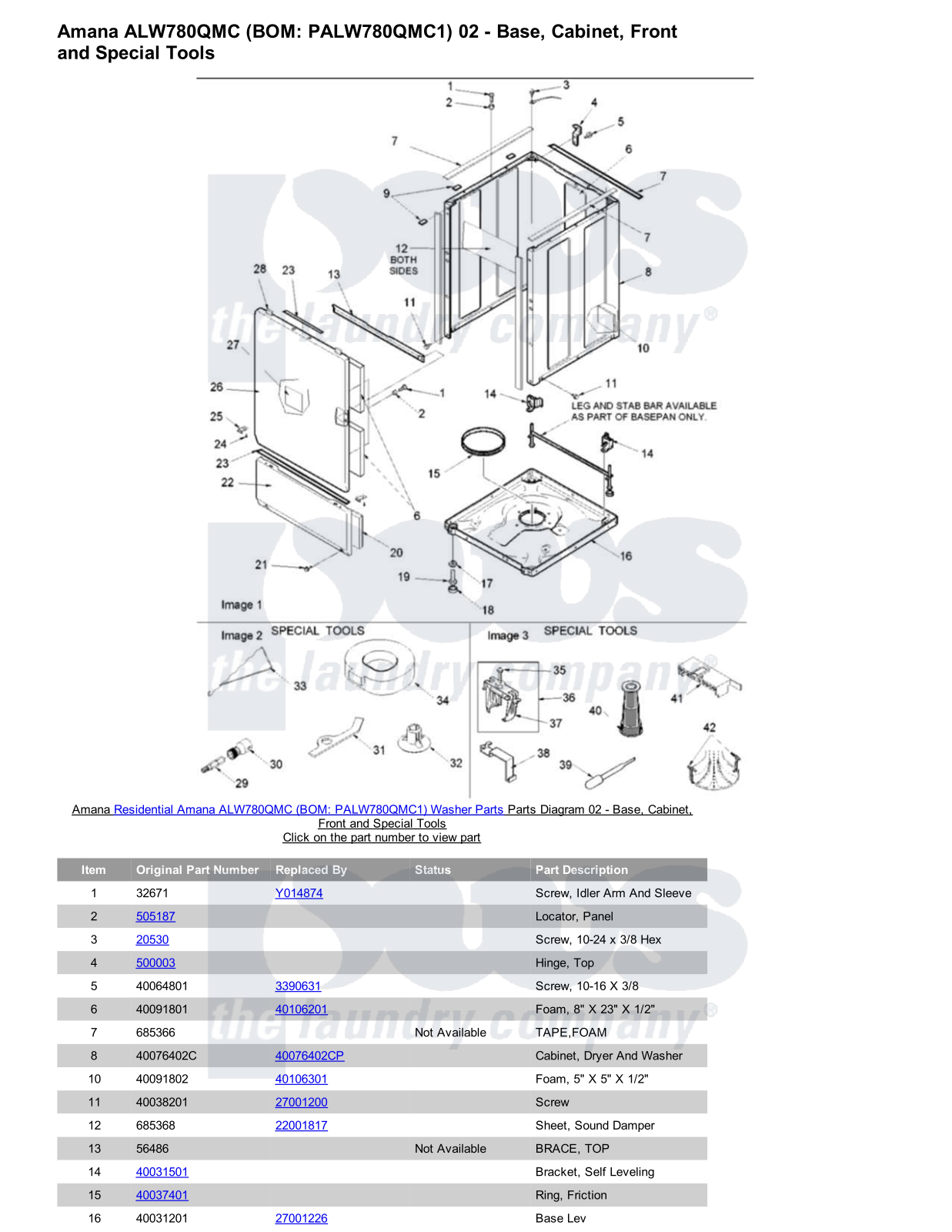 Amana ALW780QMC Parts Diagram