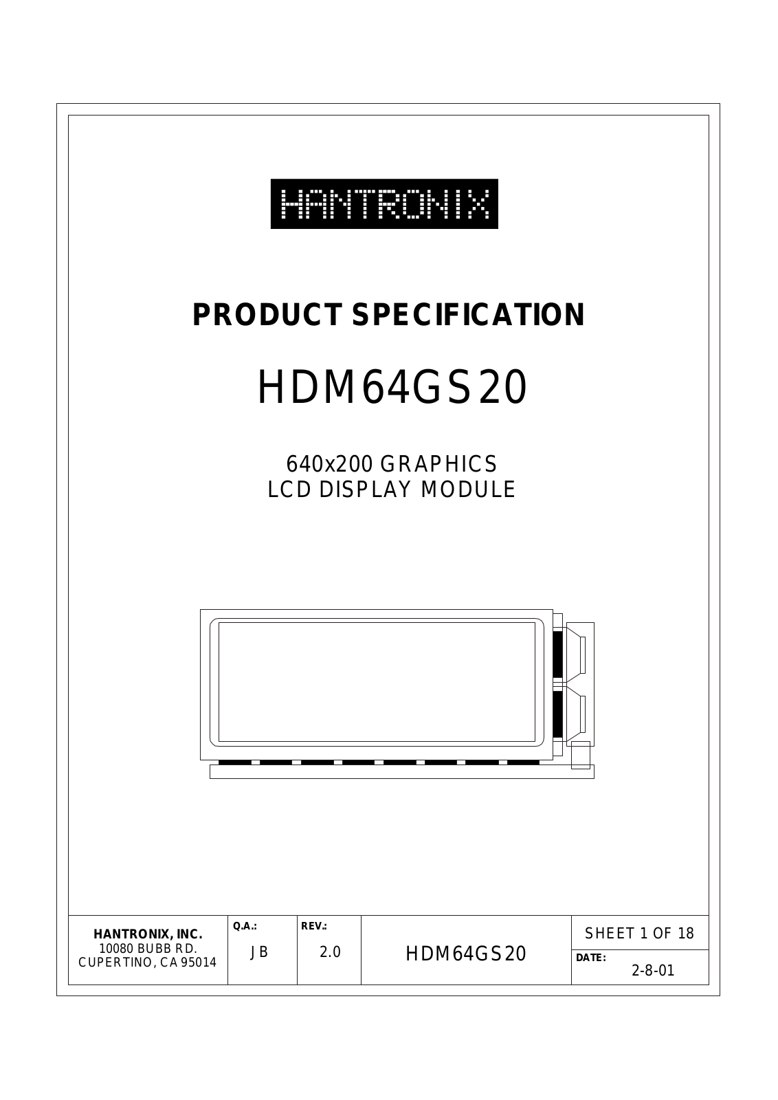 HANTRONIX HDM64GS20 Datasheet