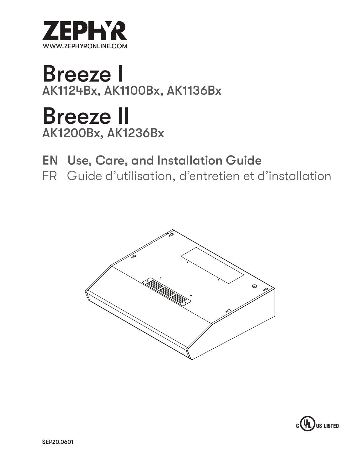 Zephyr AK1100BB Owner's Manual