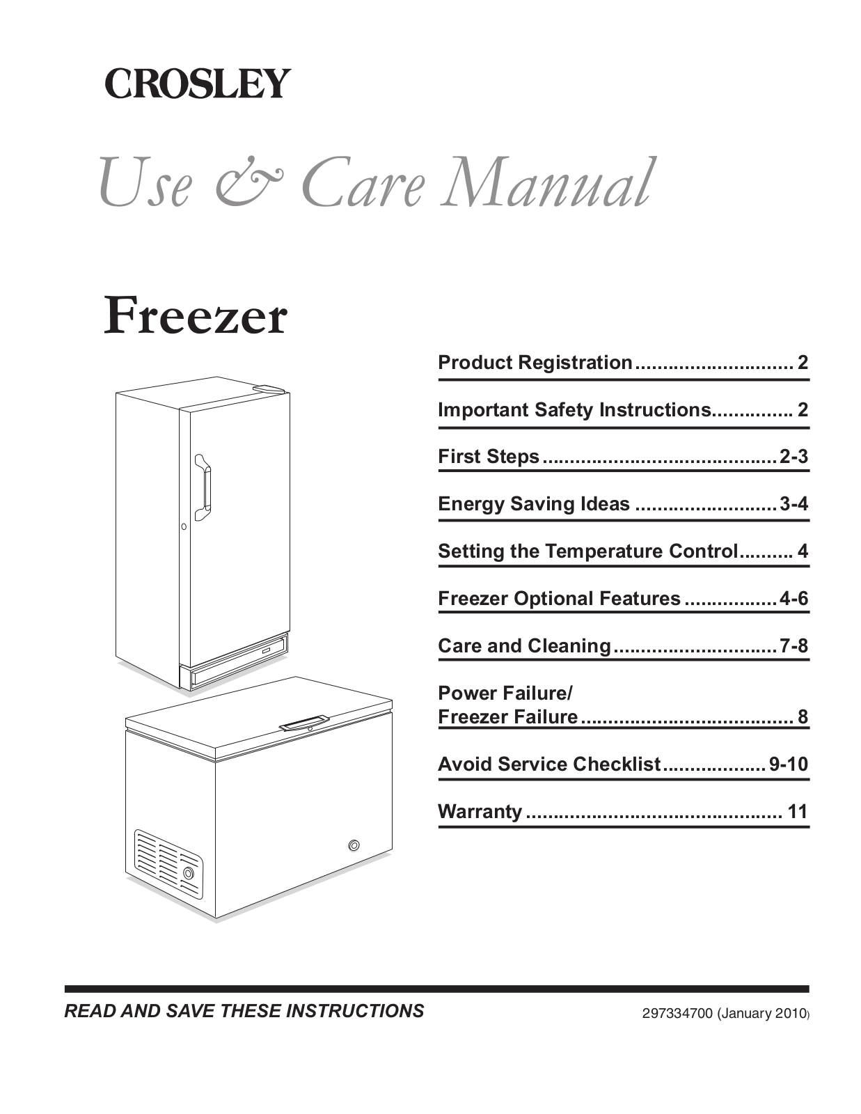 Crosley CFCH20LW, CFCH25LW, CFCH15LW, CFC05NW, CFC09LW Owner's Manual