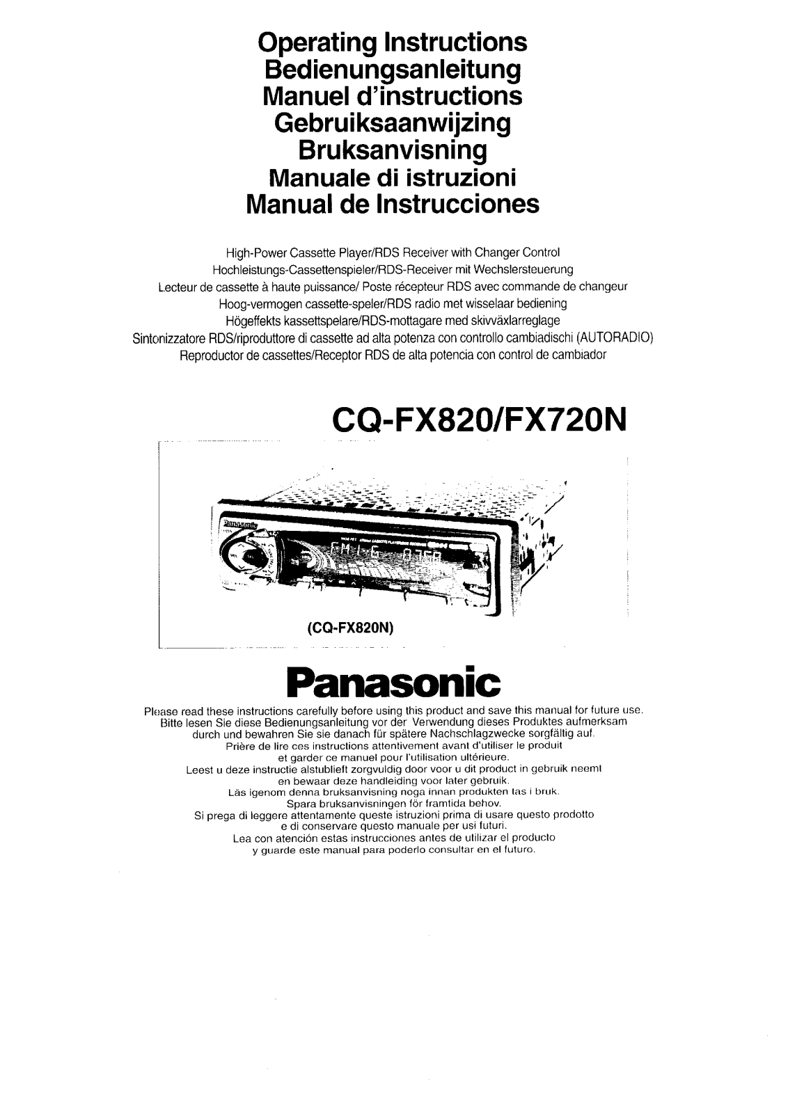 Panasonic CQ-FX820N User Manual