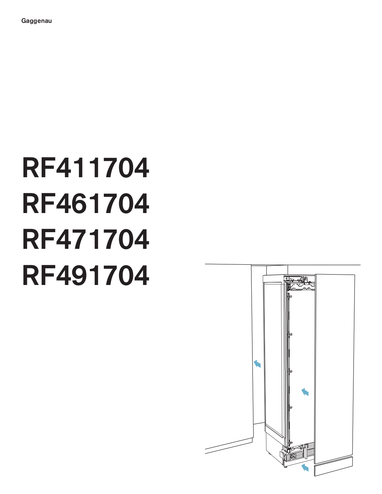 Gaggenau RF461704 Installation manual