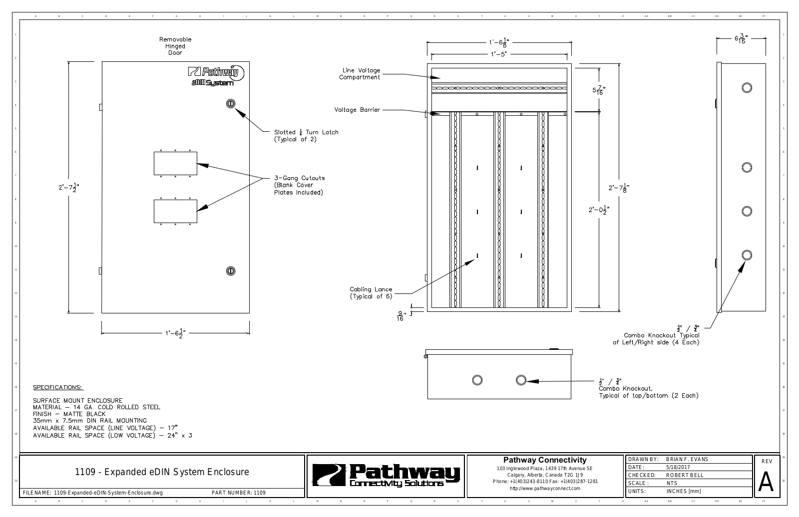 Pathway Connectivity 1109 Spec Drawings