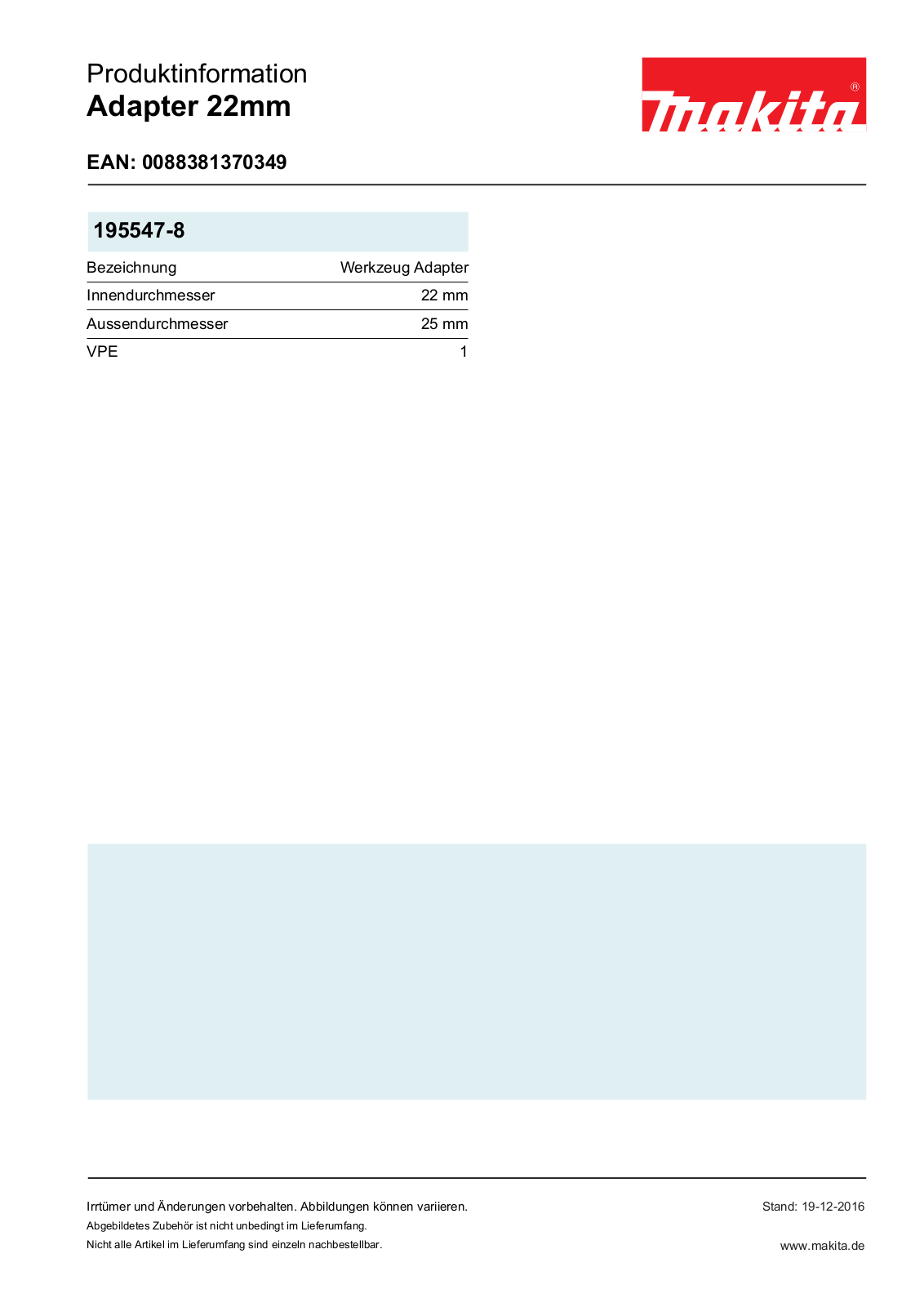 Makita 195547-8 Produkt information