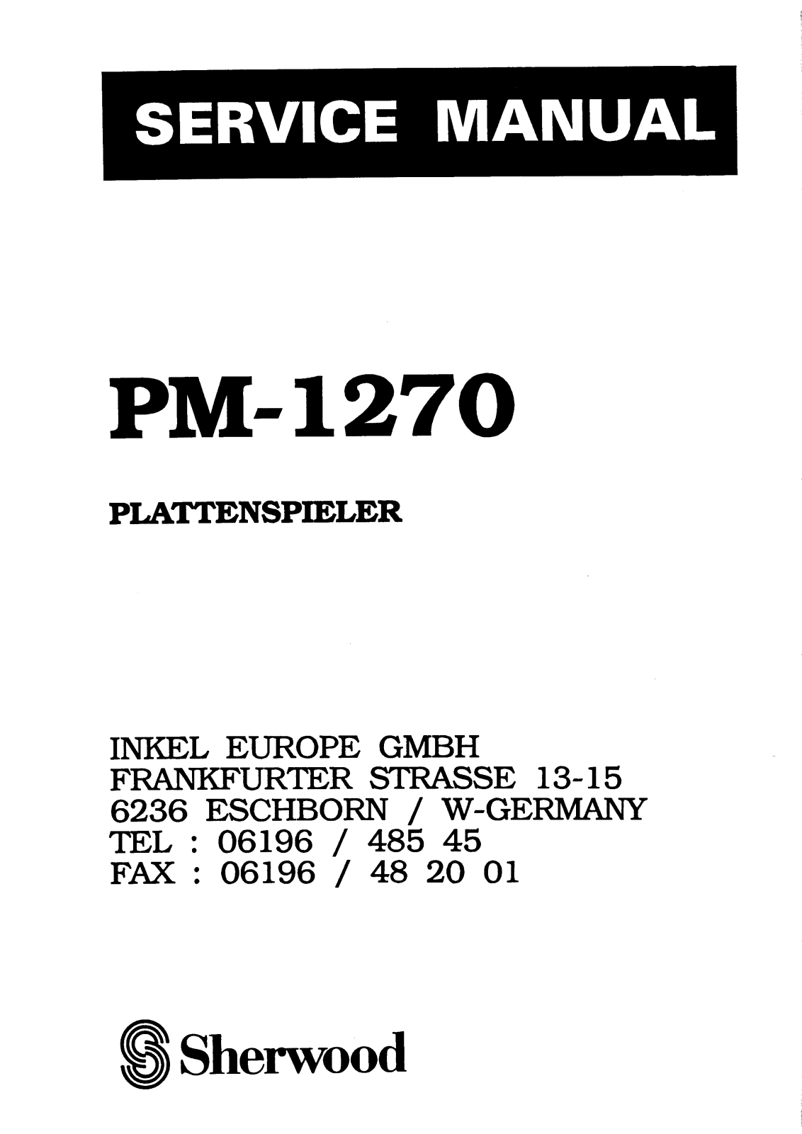 Sherwood PM-1270 Service manual
