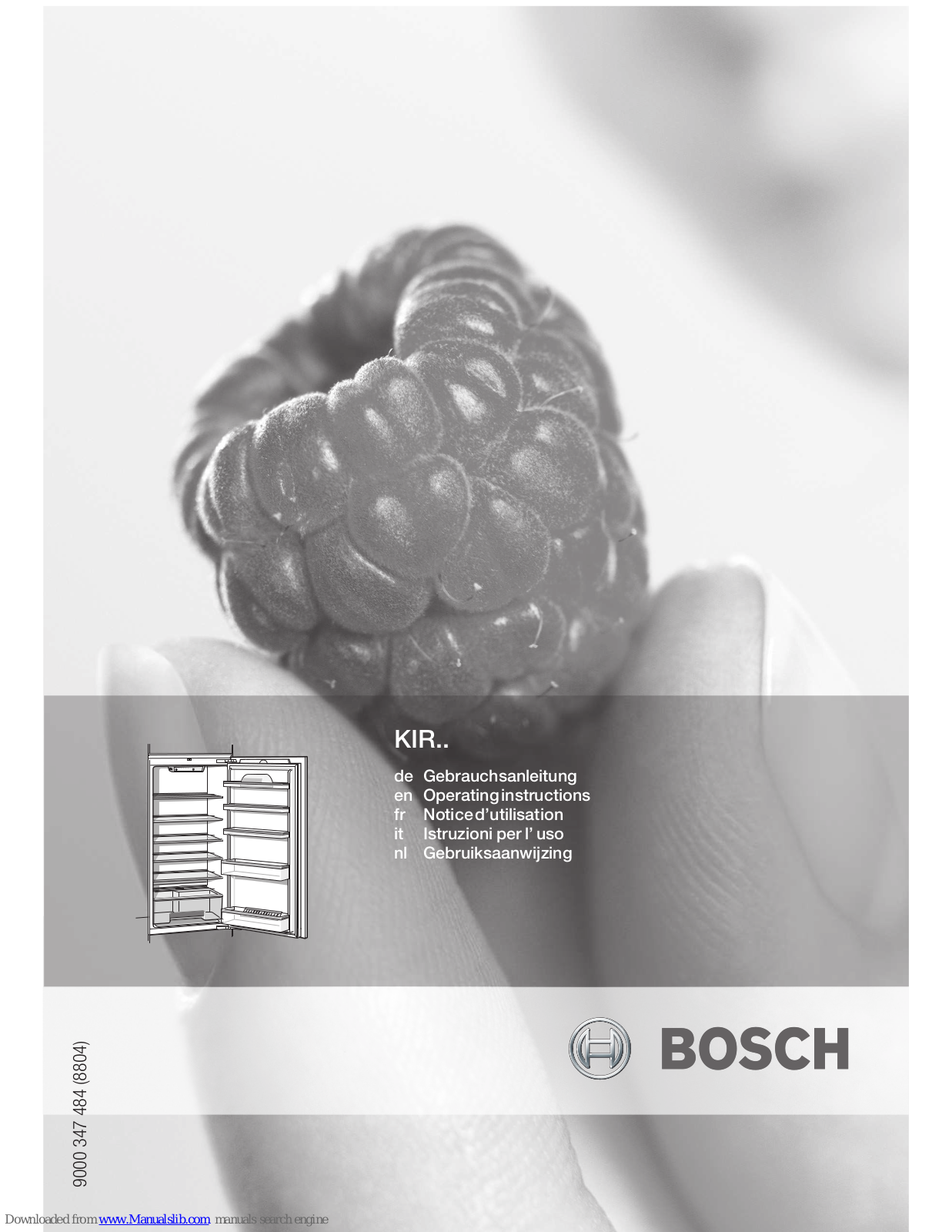 Bosch KIR18A51GB, KIR Operating Instructions Manual