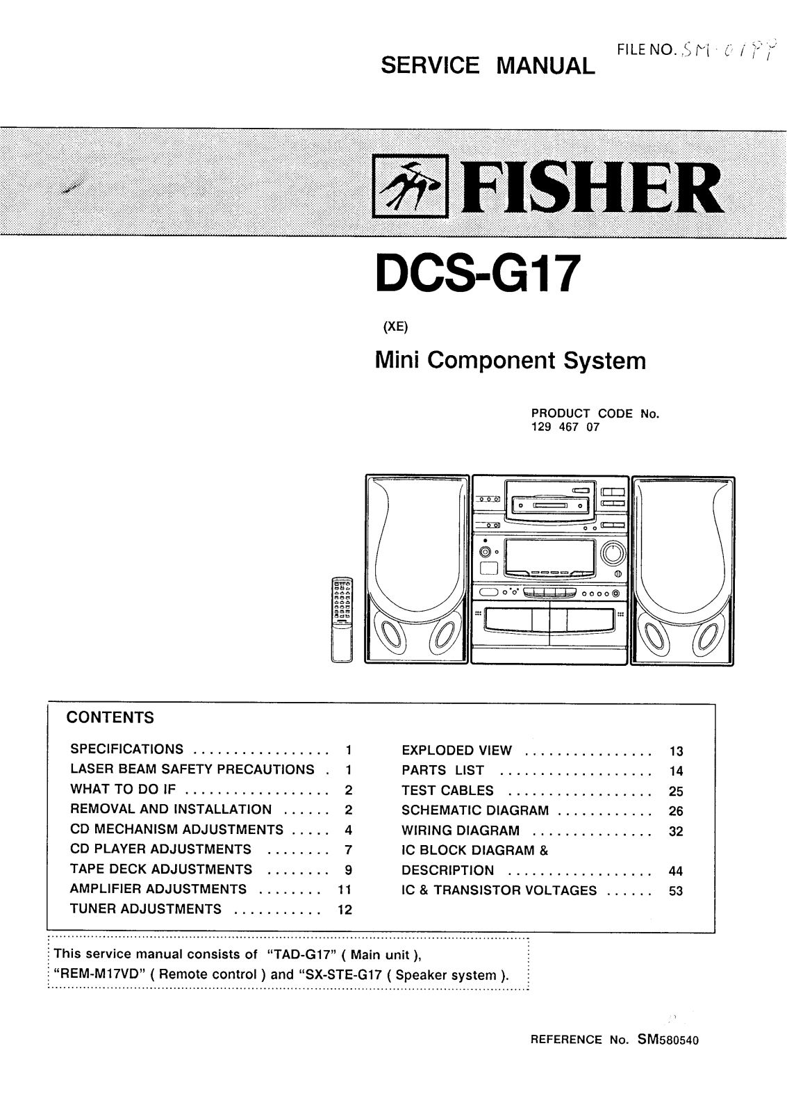 Fisher DCSG-17 Service manual