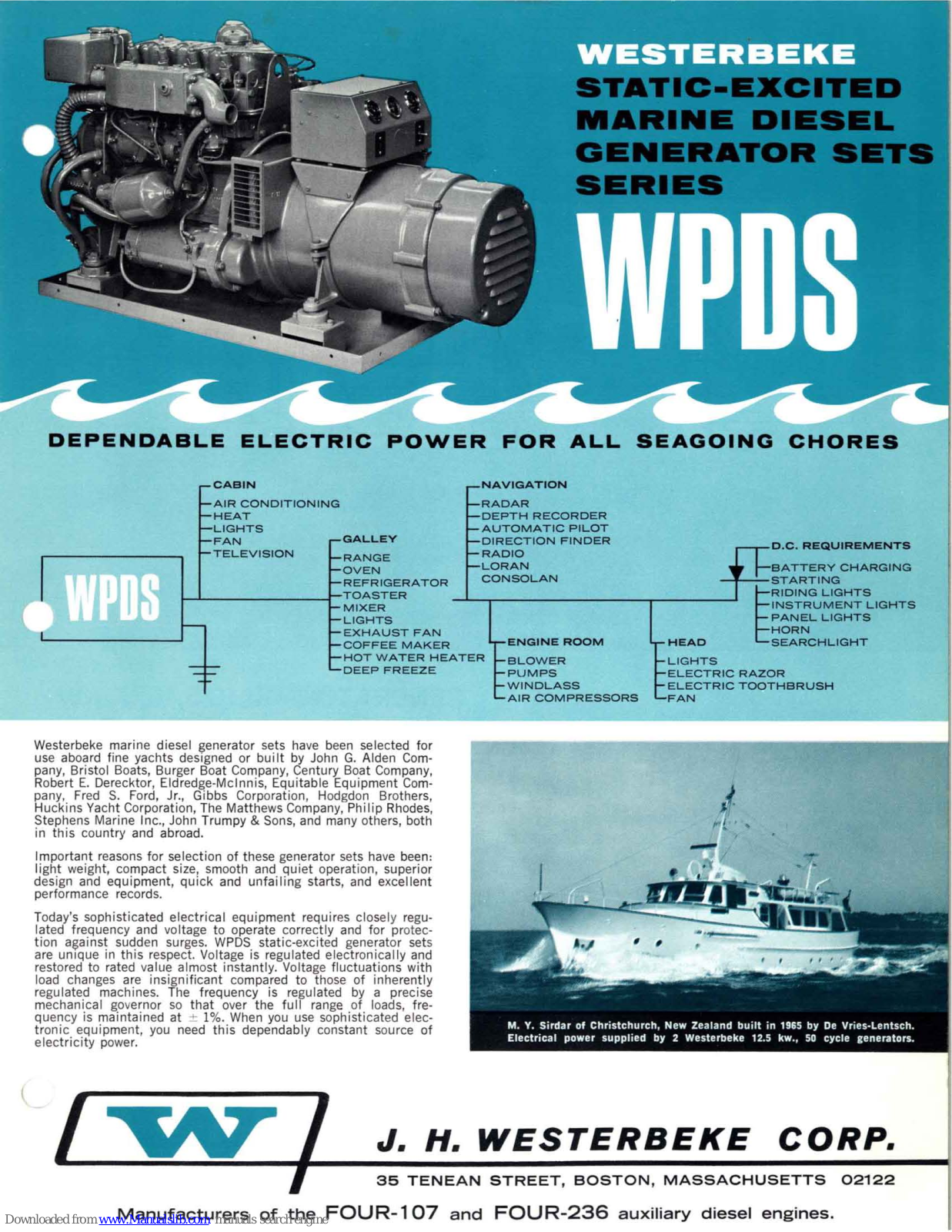 Westerbeke WPDS 10, WPDS 12.5, WPDS 15, WPDS 30 Information Manual - ManualMachine.com