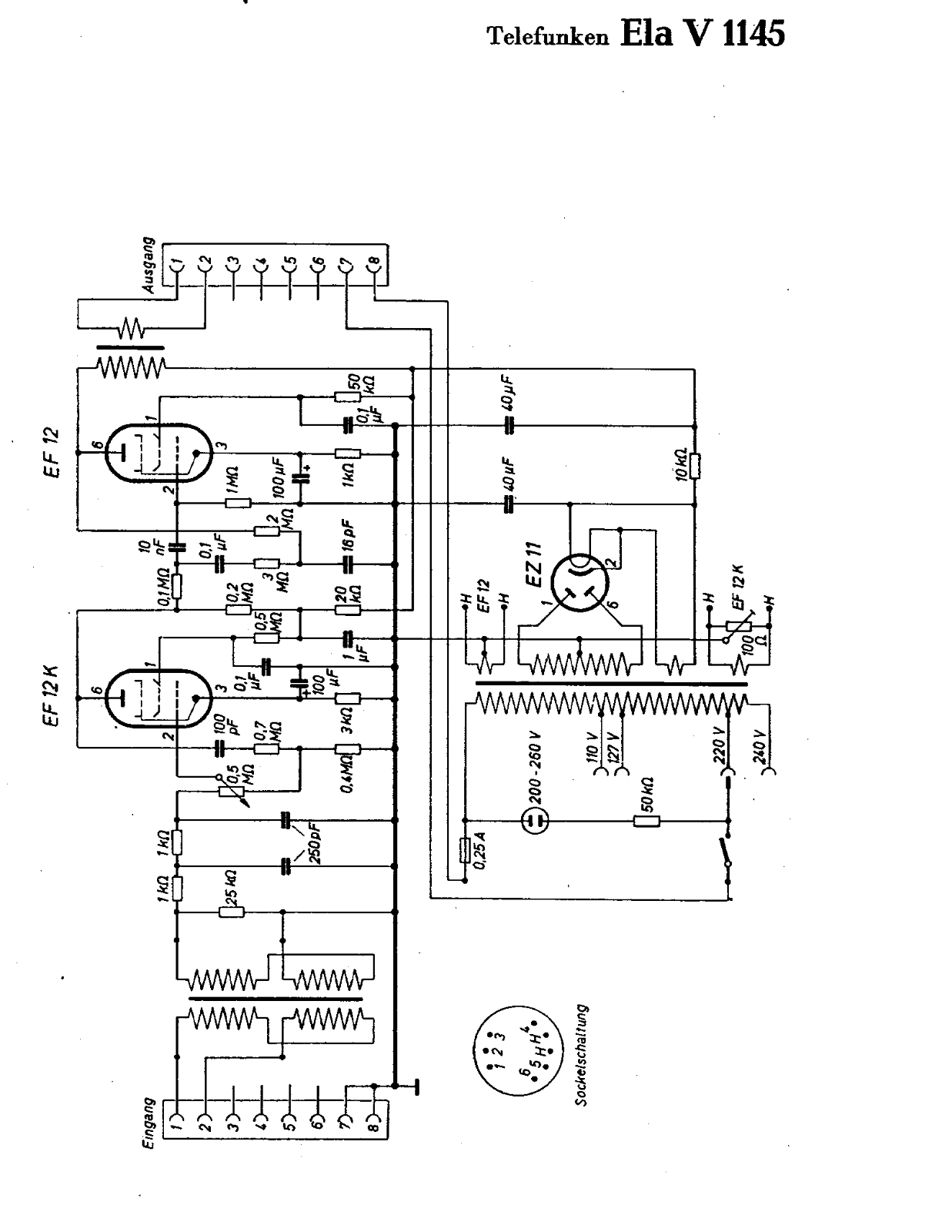 Telefunken Ela V1145 Cirquit Diagram