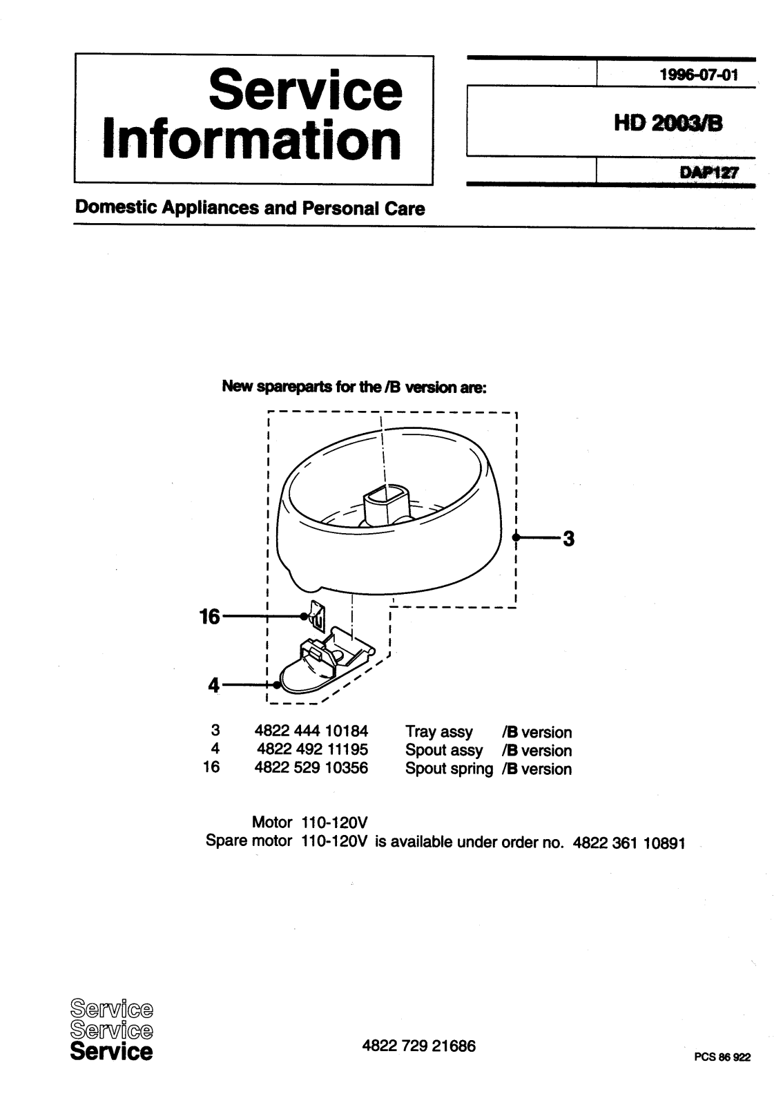 Philips HD 2003-B Service Manual