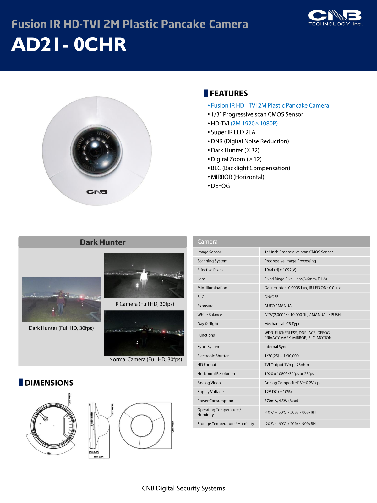 CNB AD21-0CHR Specsheet