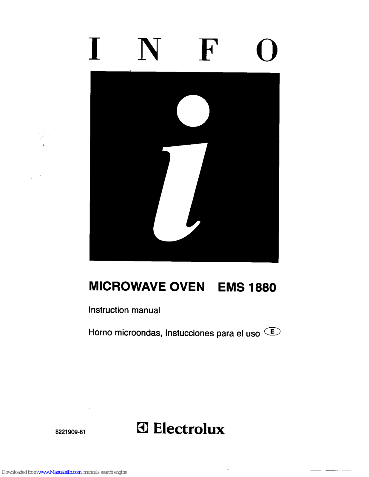 Electrolux EMS 1880 Instruction Manual