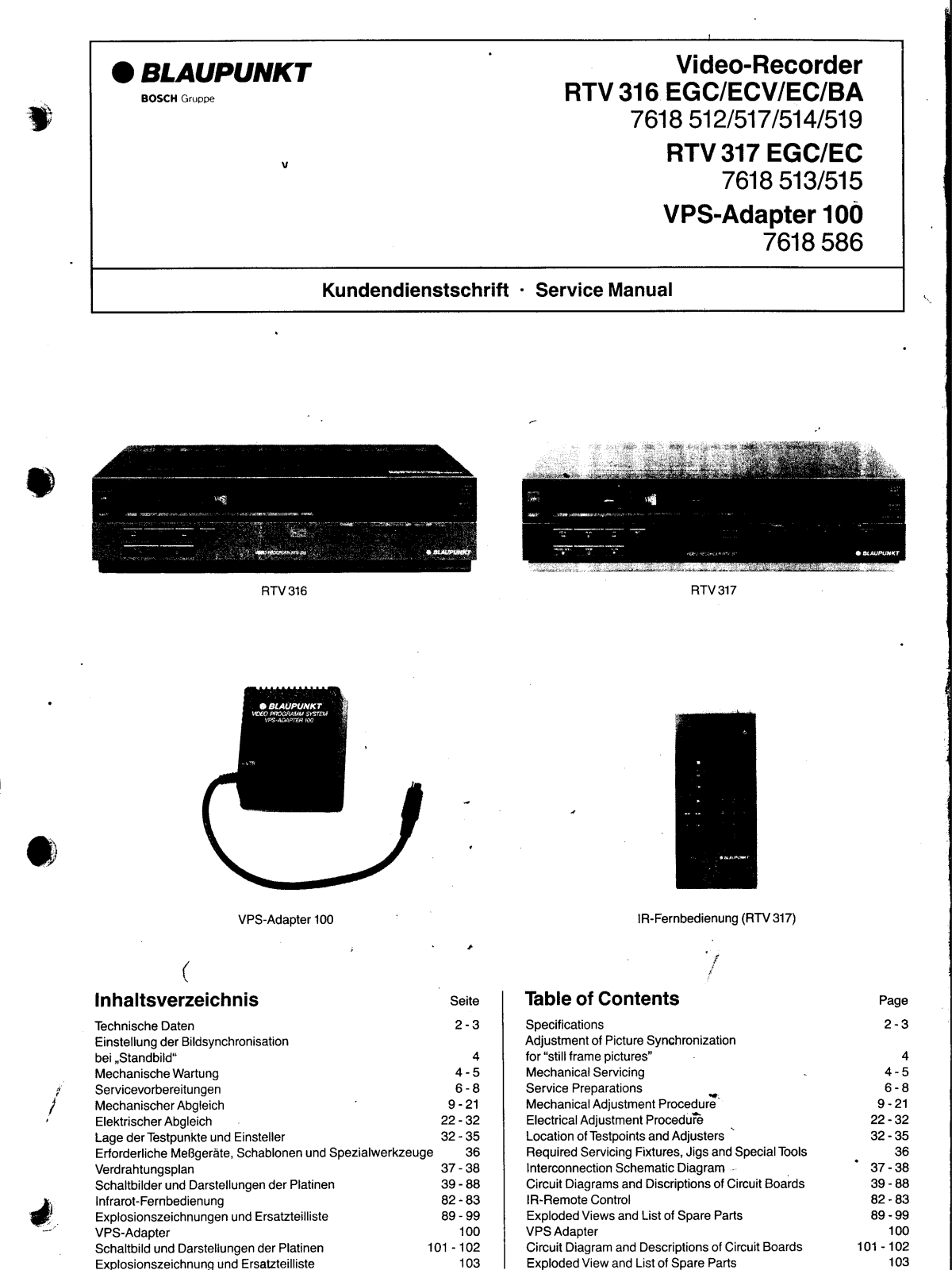 Blaupunkt RTV-317-EGC-EC-SM Schematic