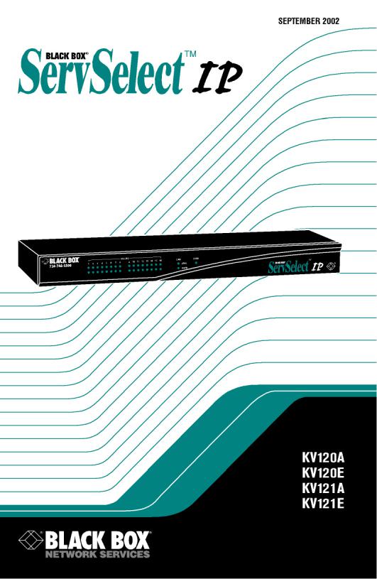 Black Box KV120E, KV120A, KV212E User Manual