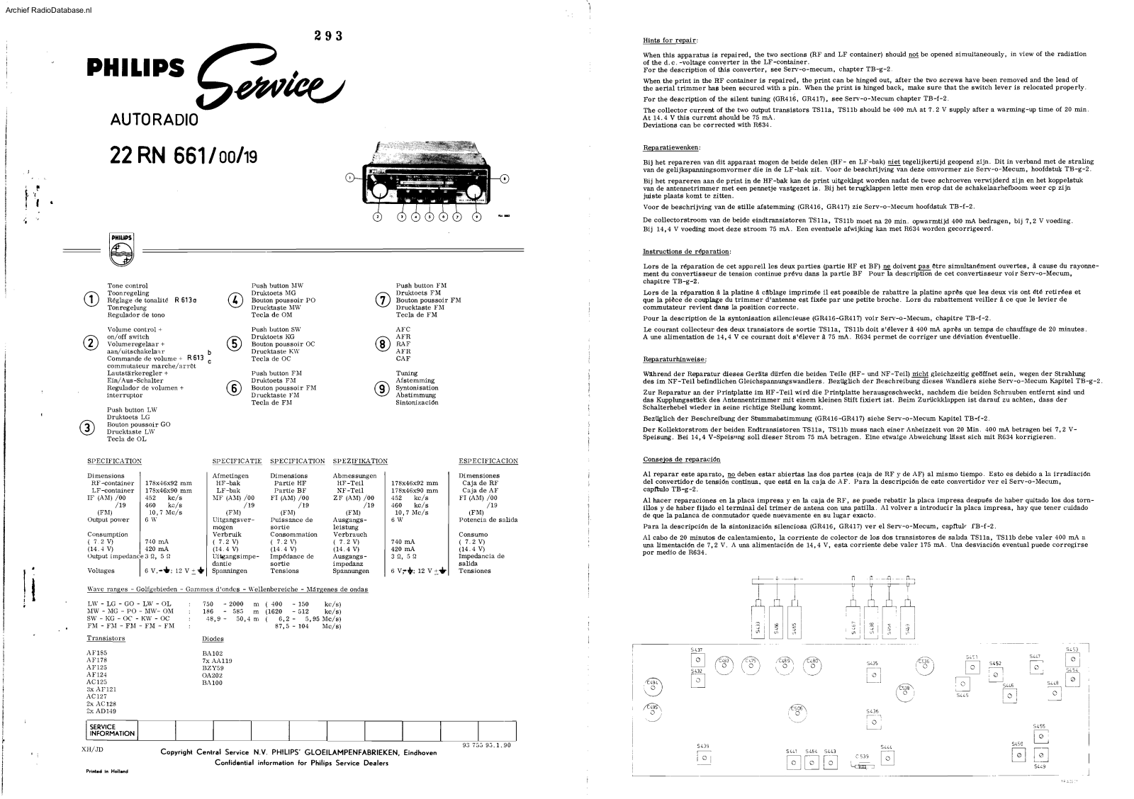 Philips 22-RN-661 Service Manual