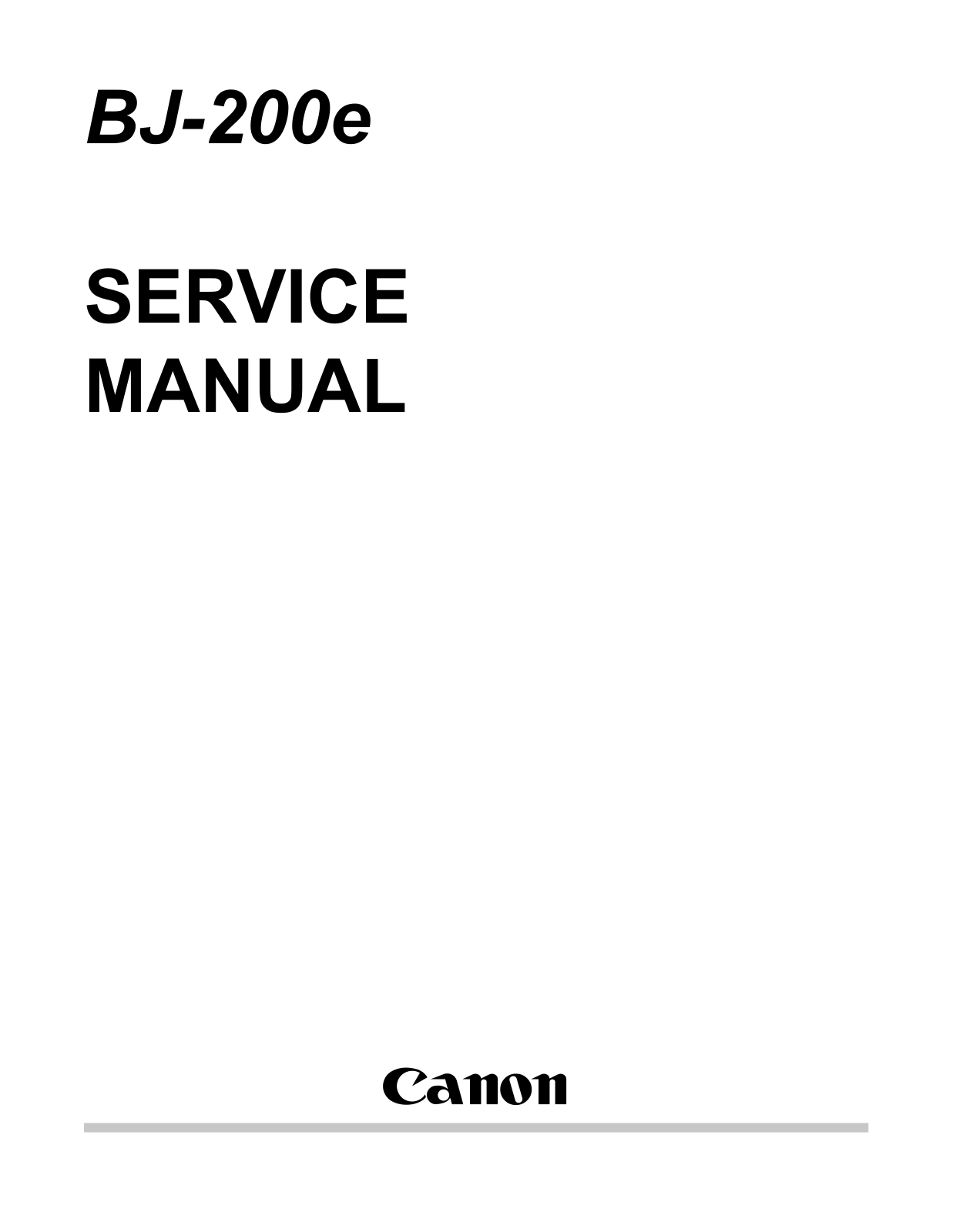 Canon BJ-200e Service Manual