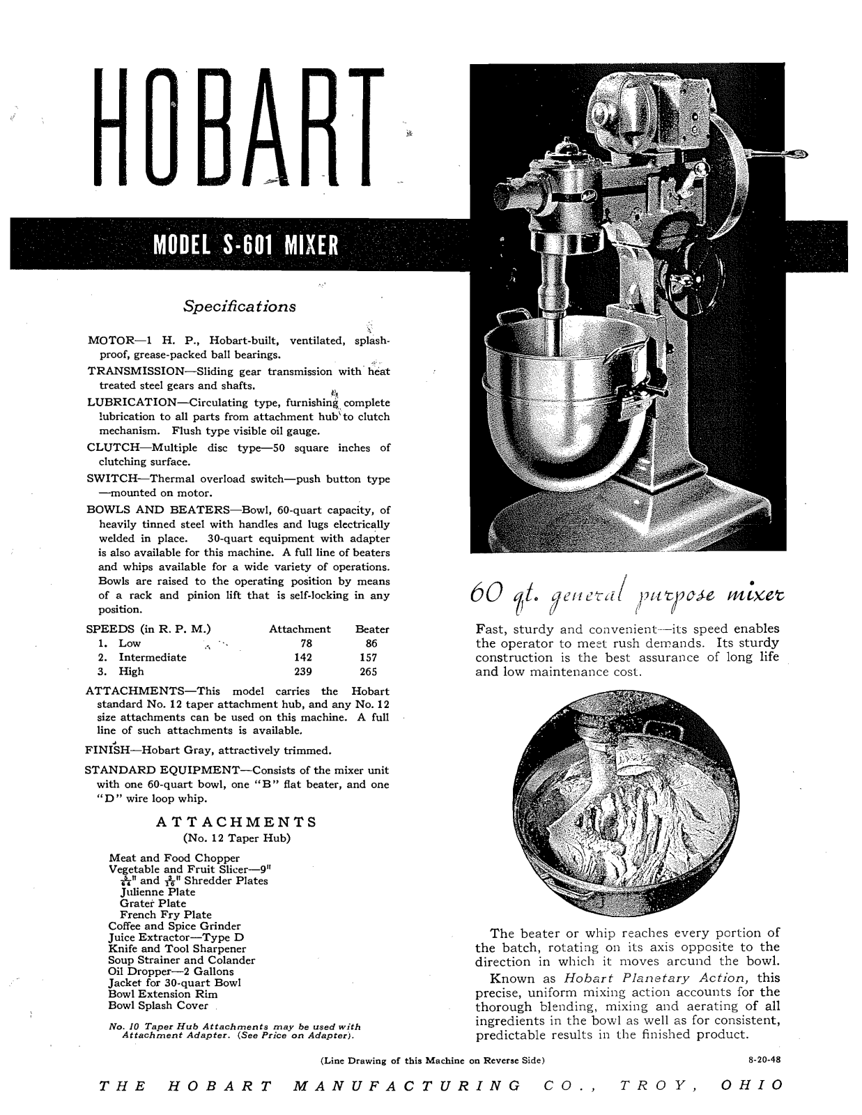 Hobart S-601 User Manual