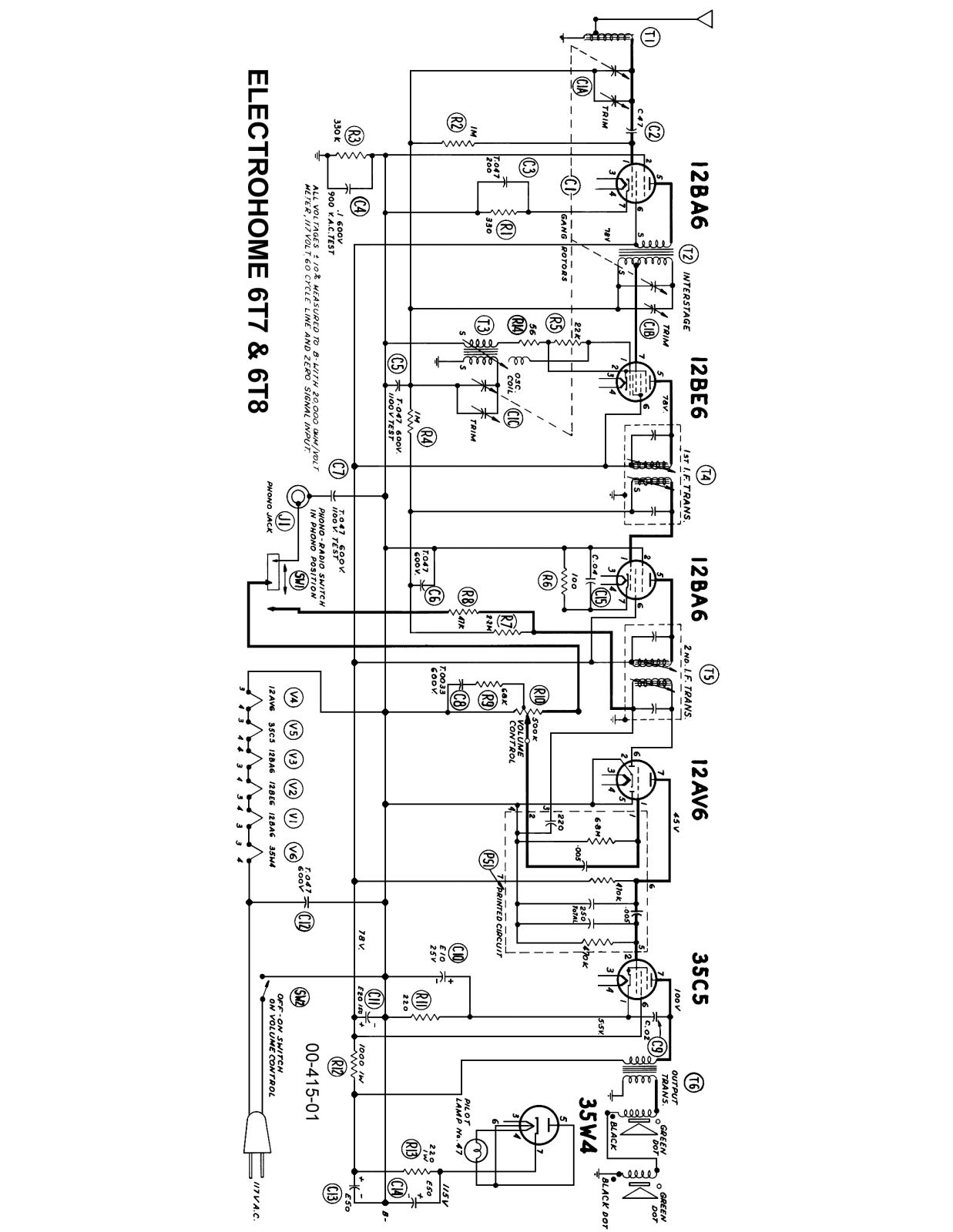 ElectroHome 6T7, 6T8 Schematic - ManualMachine.com