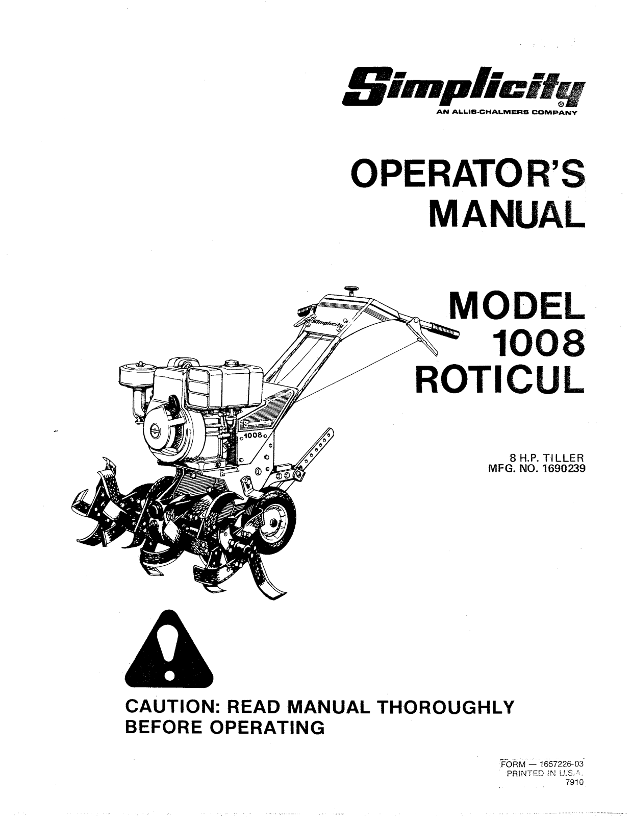 Simplicity 1008 User Manual