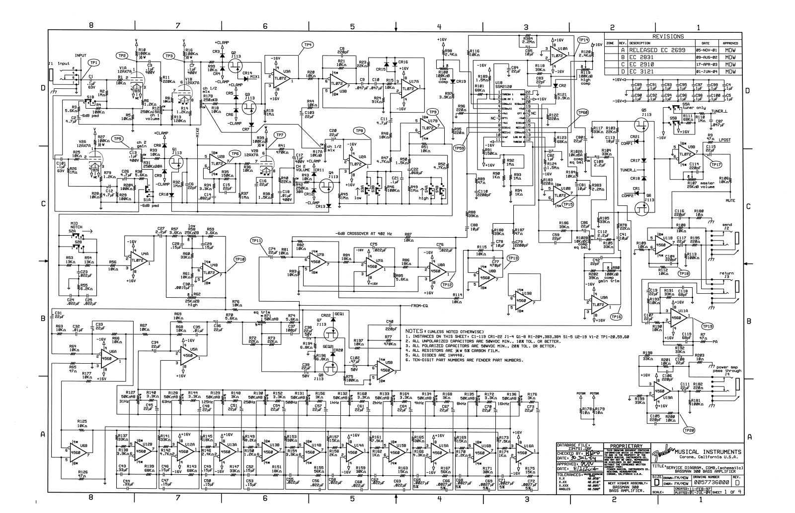 Fender Bassman-300-PRO-FBA, Bassman-300-PRO Schematic