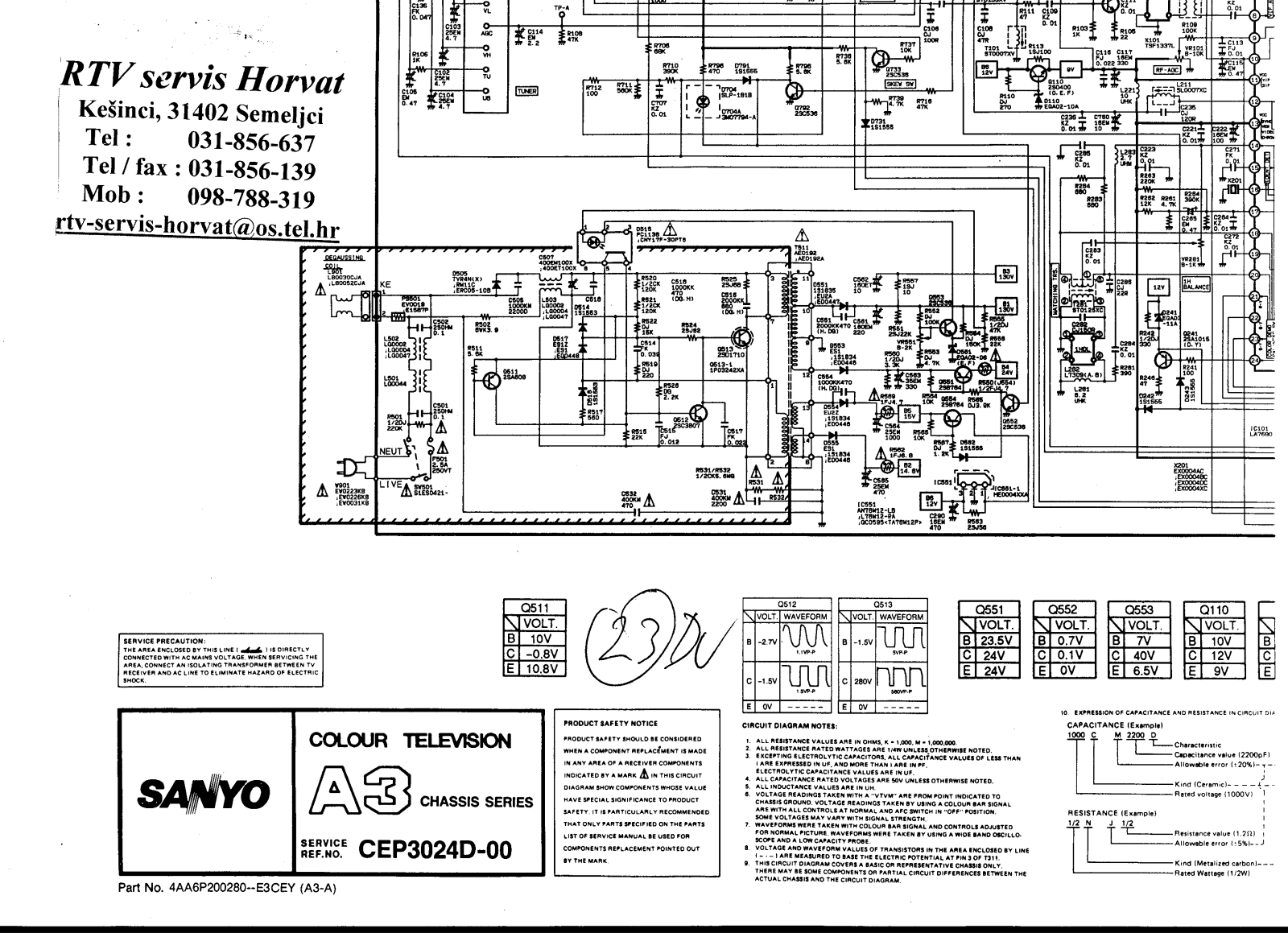 Sanyo CEP3024D Schematic