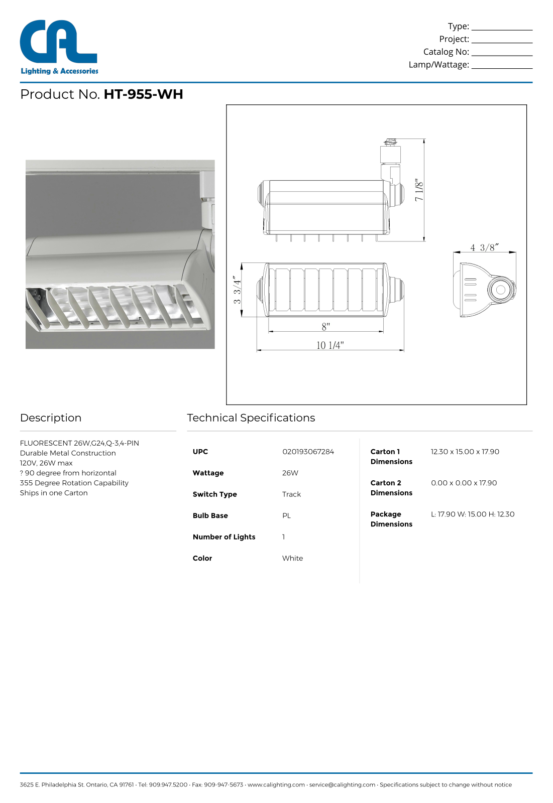 Cal Lighting CG10573 Specifications - ManualMachine.com