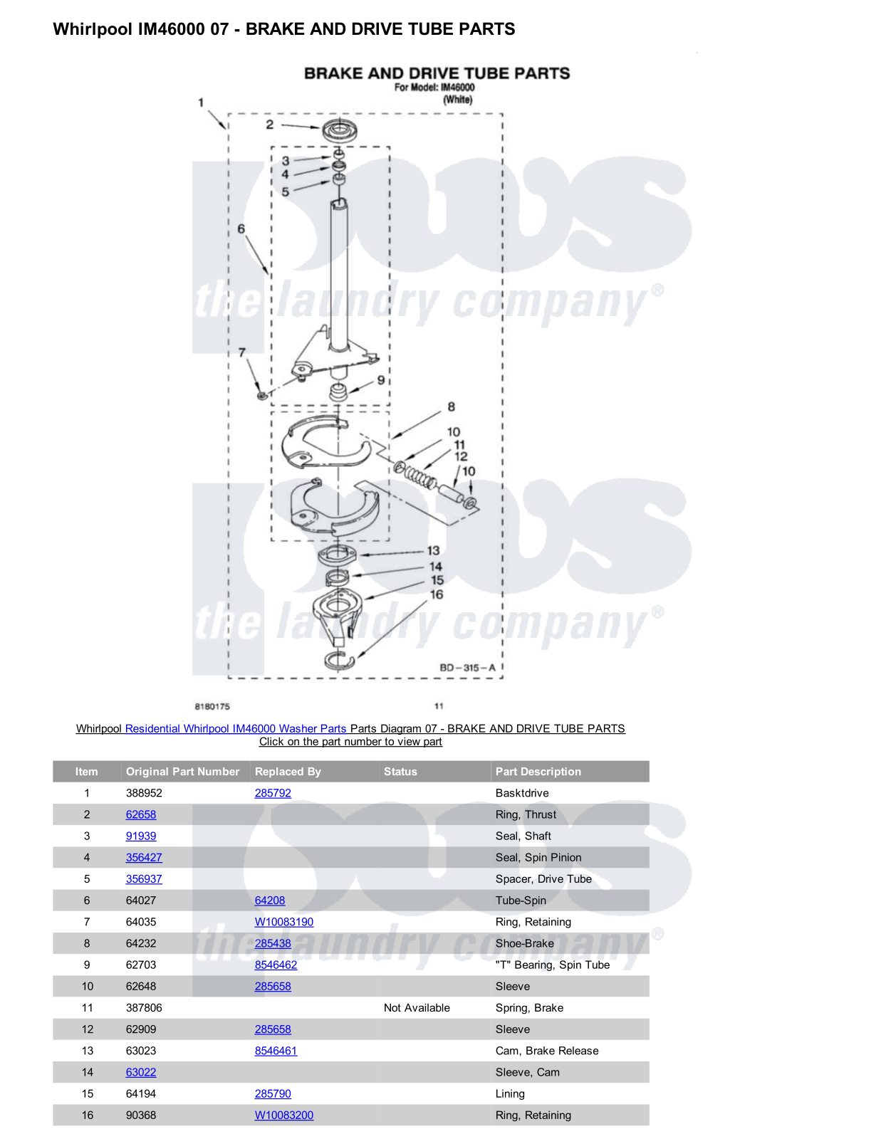 Whirlpool IM46000 Parts Diagram